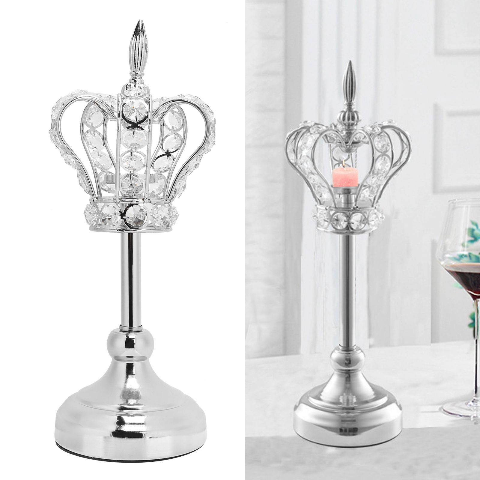Crown Shape Tea Light Holders Candlestick Candle Holder Stand Wedding view 14