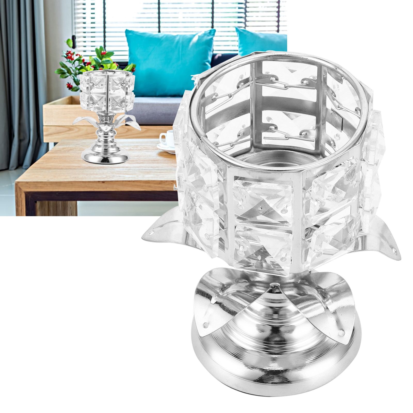 Candle Holder Electroplating Hollow Candlestick Home Decoration Table view 9