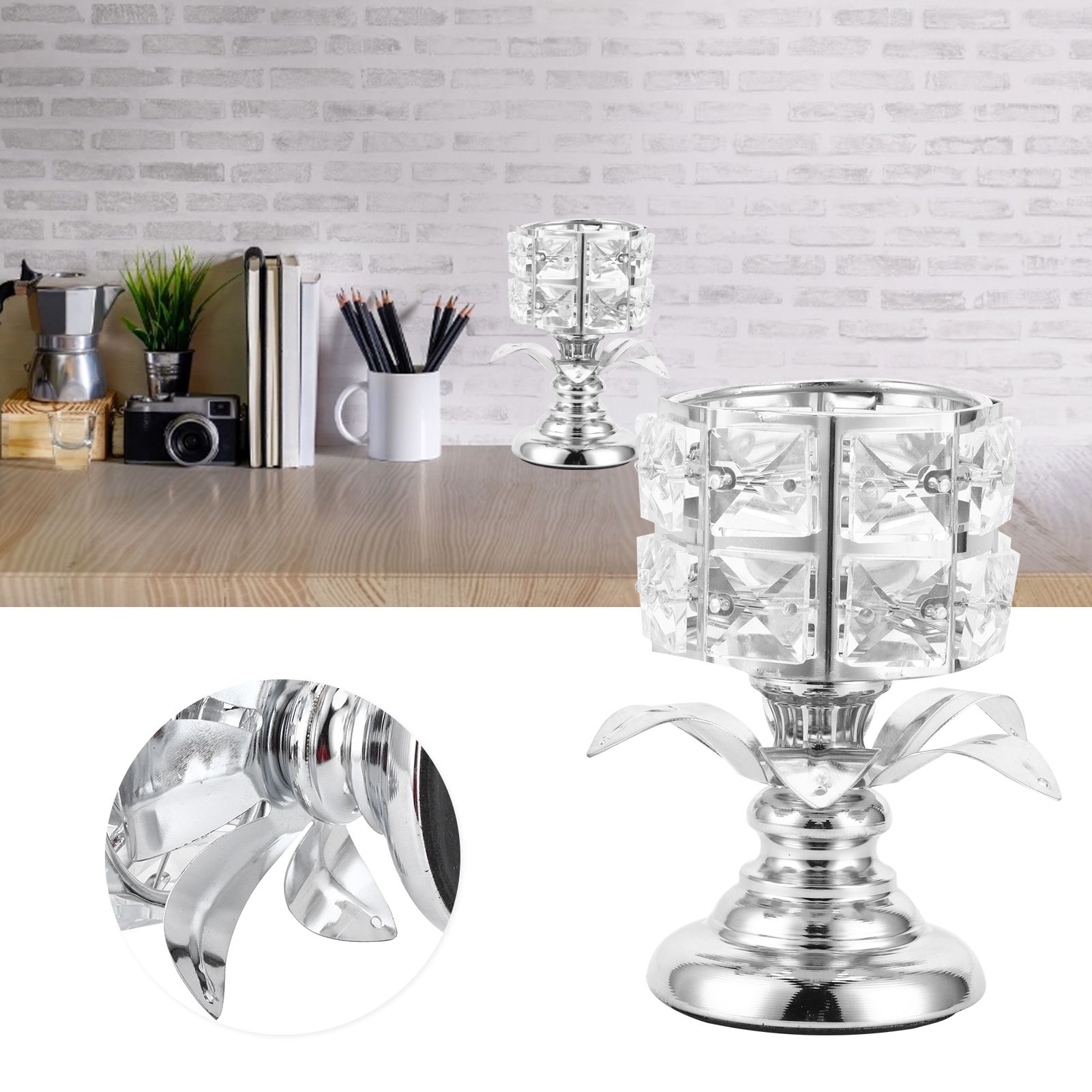 Candle Holder Electroplating Hollow Candlestick Home Decoration Table view 10