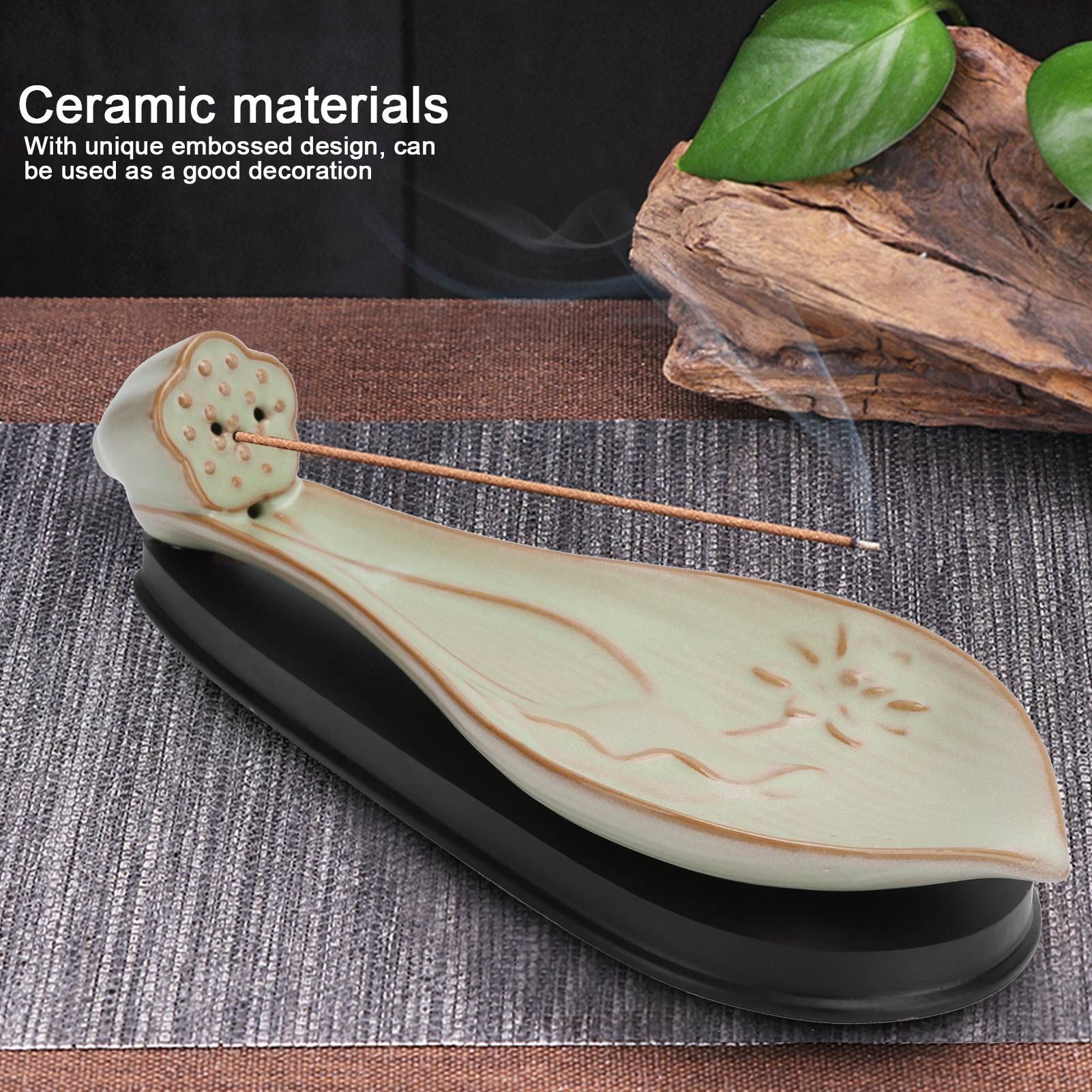 Incense Holder Embossed Ceramic Incense Stick Coil Burner Tray Desktop Decoration view 14