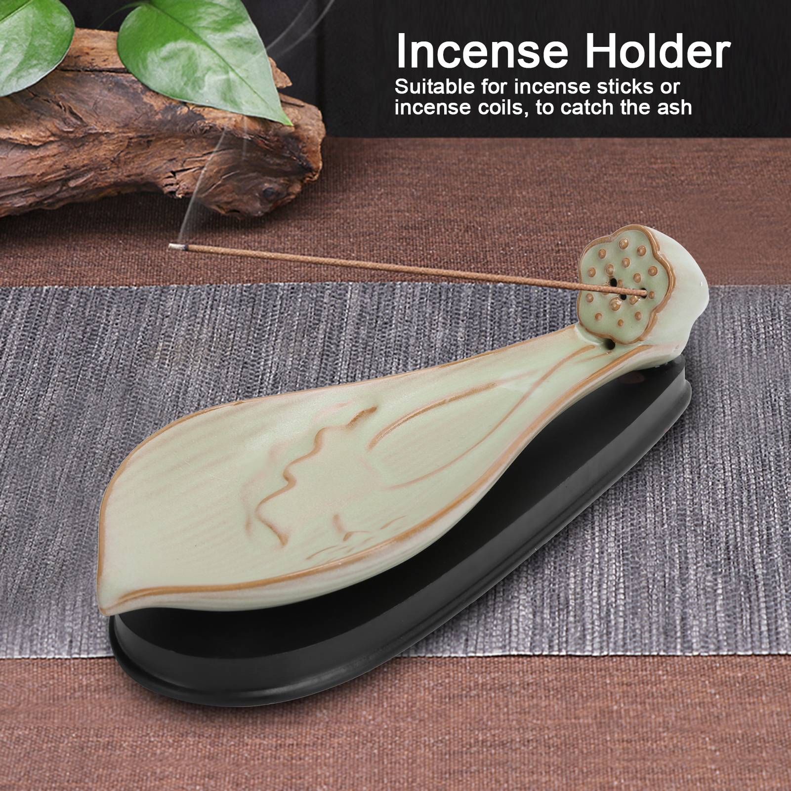 Incense Holder Embossed Ceramic Incense Stick Coil Burner Tray Desktop Decoration view 15