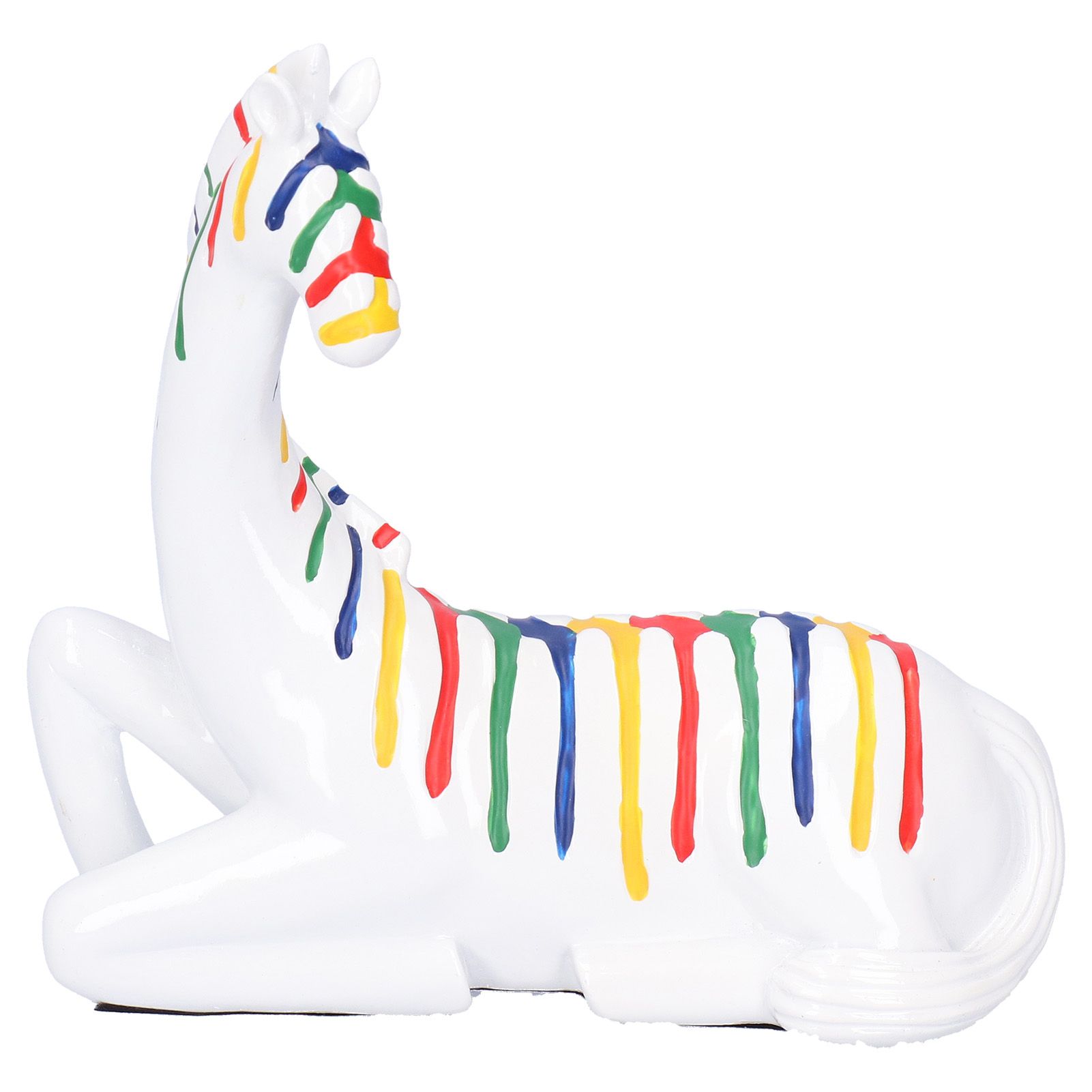 Ceramic Figurine Kneeling Colorful Horse Craft Decoration Home Desktop view 2