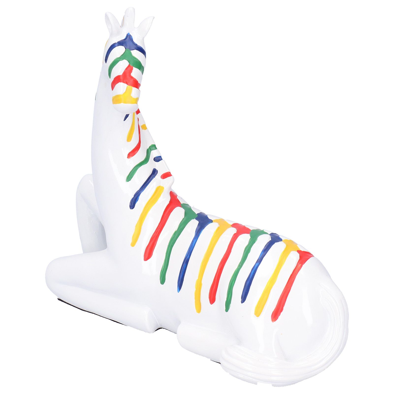 Ceramic Figurine Kneeling Colorful Horse Craft Decoration Home Desktop view 3