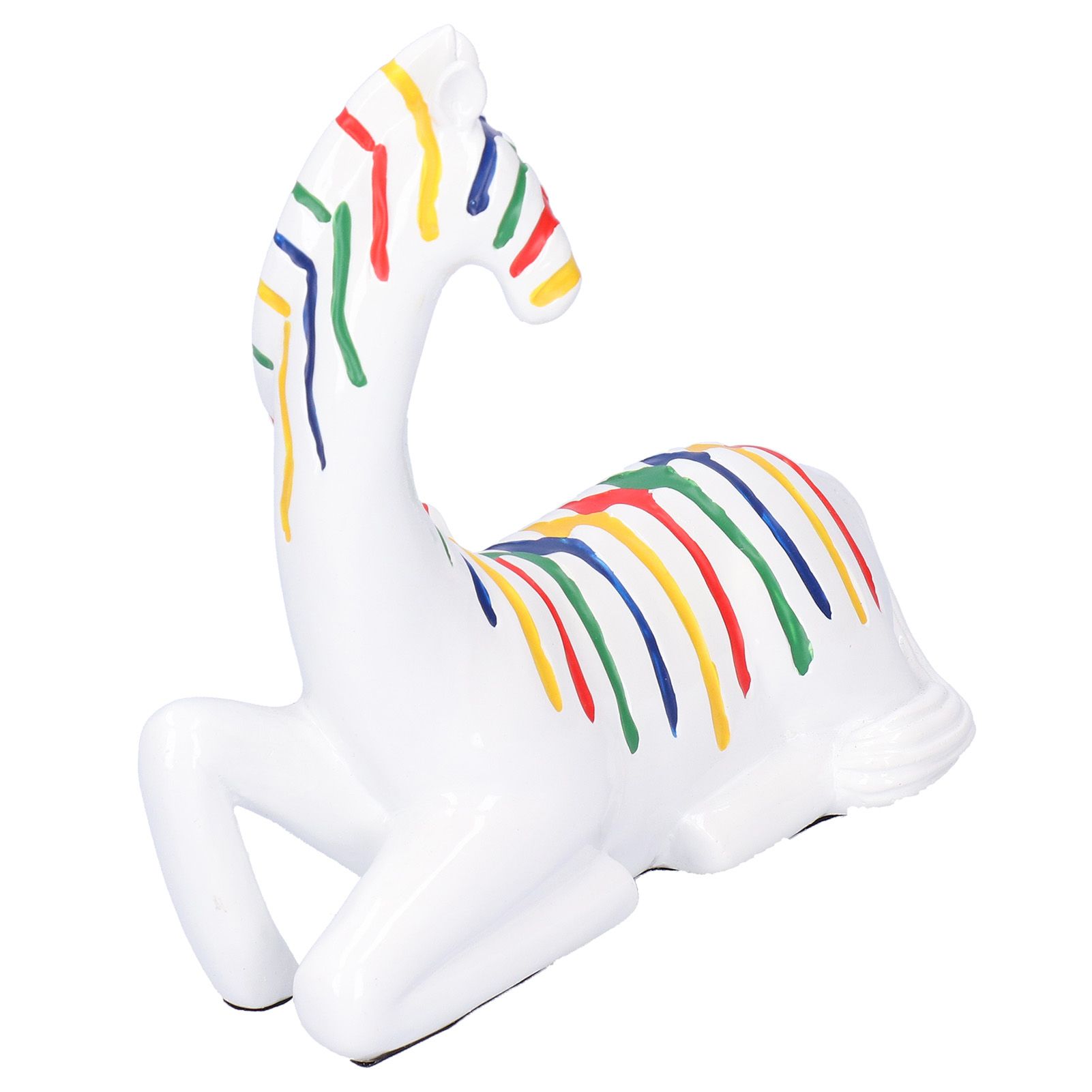 Ceramic Figurine Kneeling Colorful Horse Craft Decoration Home Desktop view 5