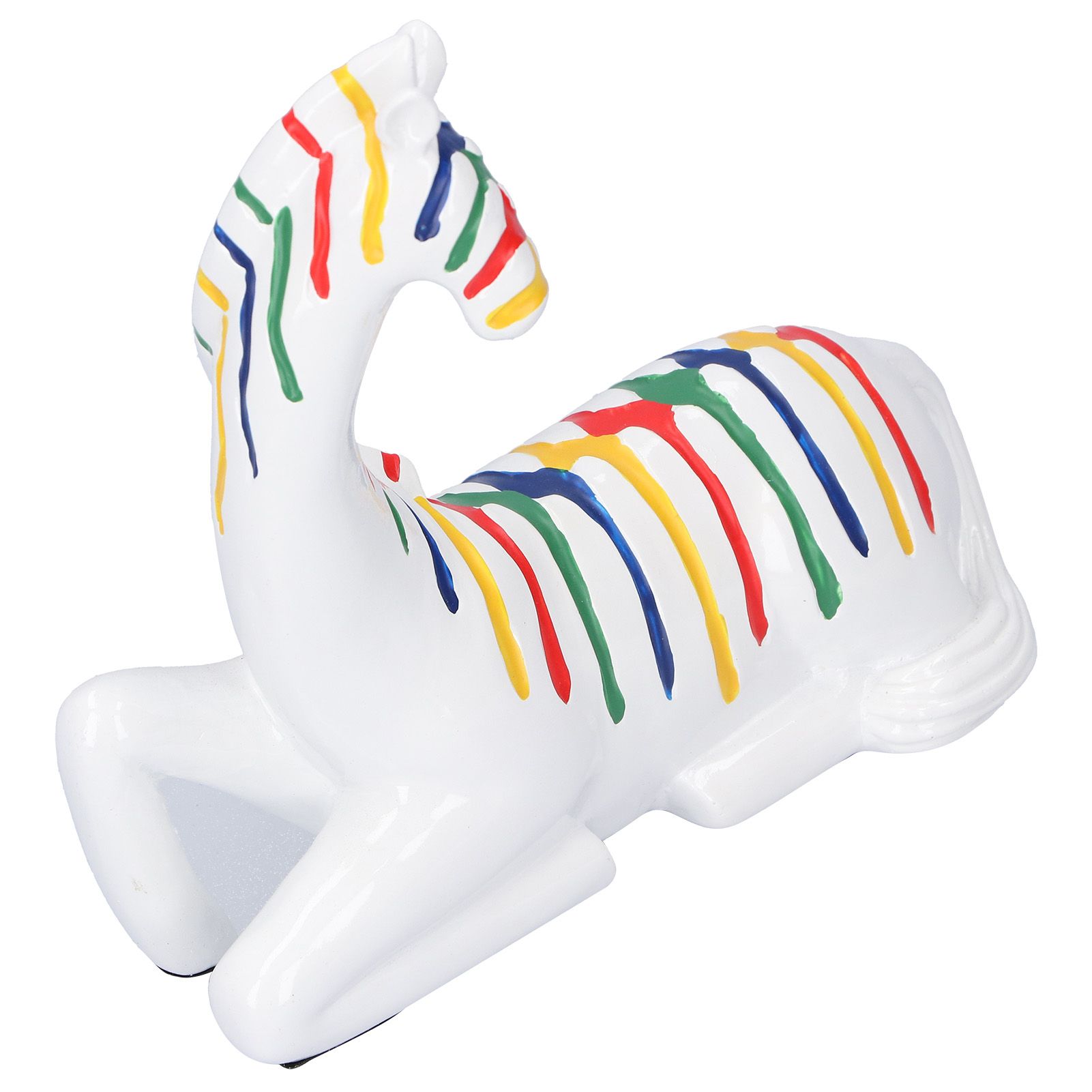 Ceramic Figurine Kneeling Colorful Horse Craft Decoration Home Desktop view 6