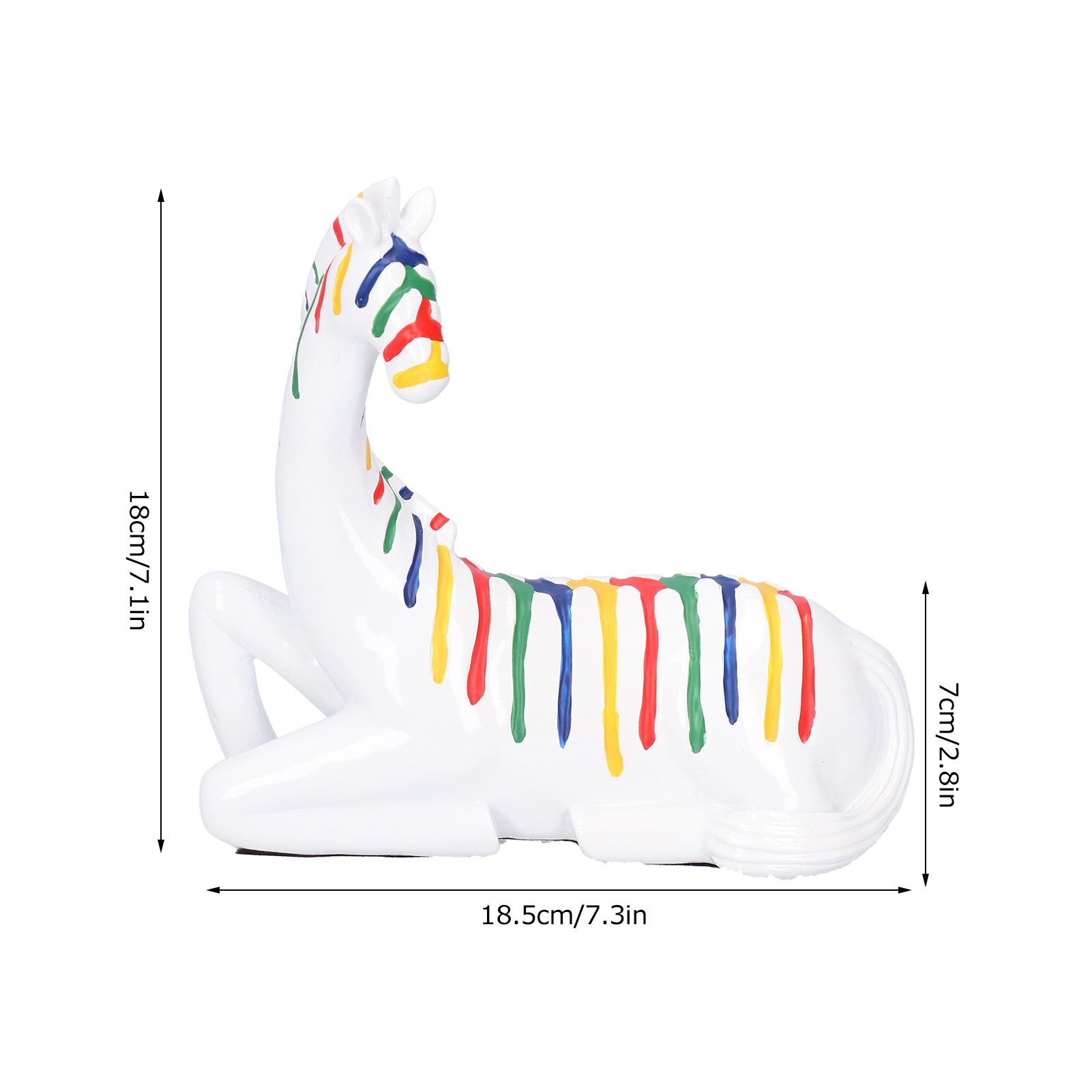 Ceramic Figurine Kneeling Colorful Horse Craft Decoration Home Desktop view 11