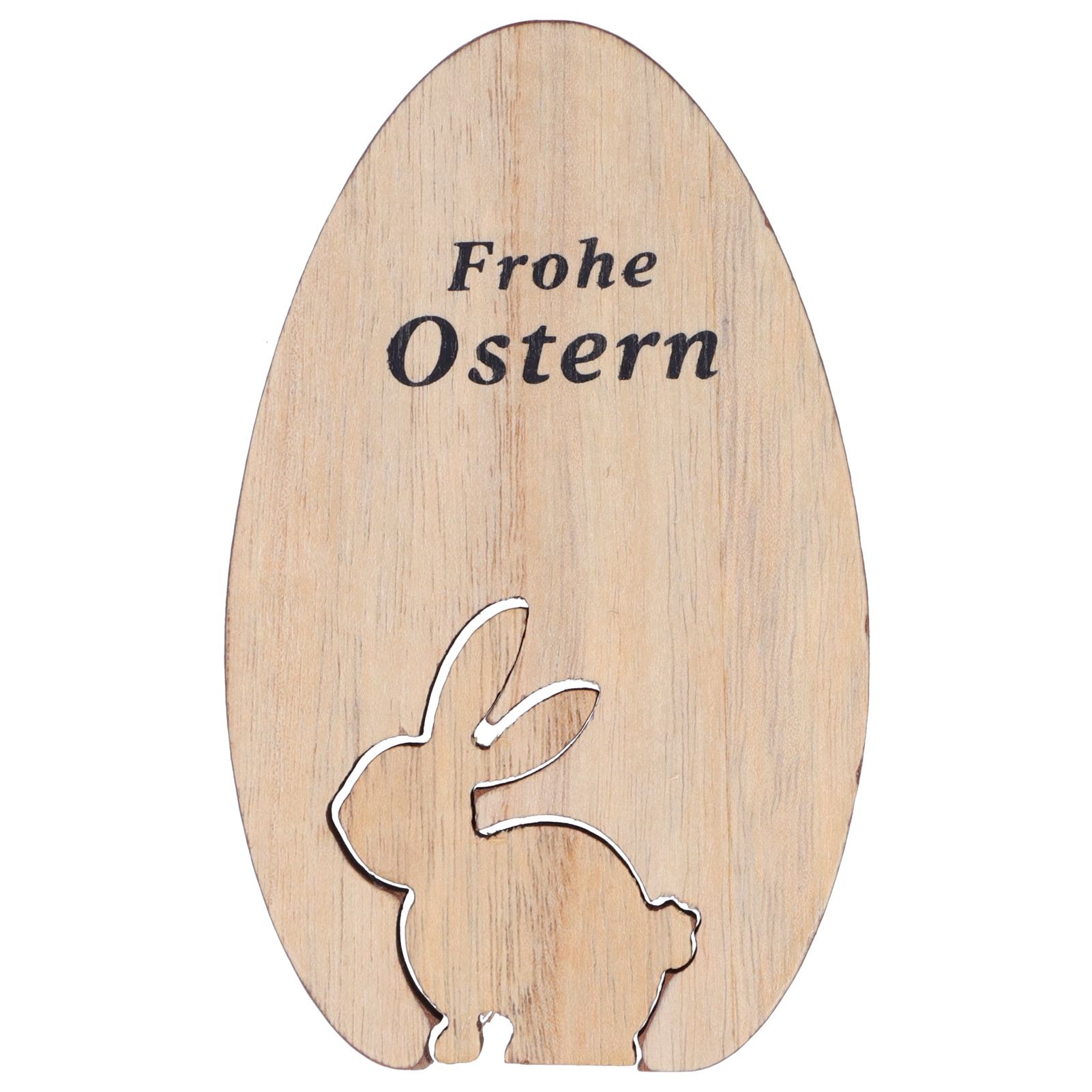 Wooden Egg Shape Ornament Cute Rabbit Tabletop Decor Wooden Craft Ornaments view 2