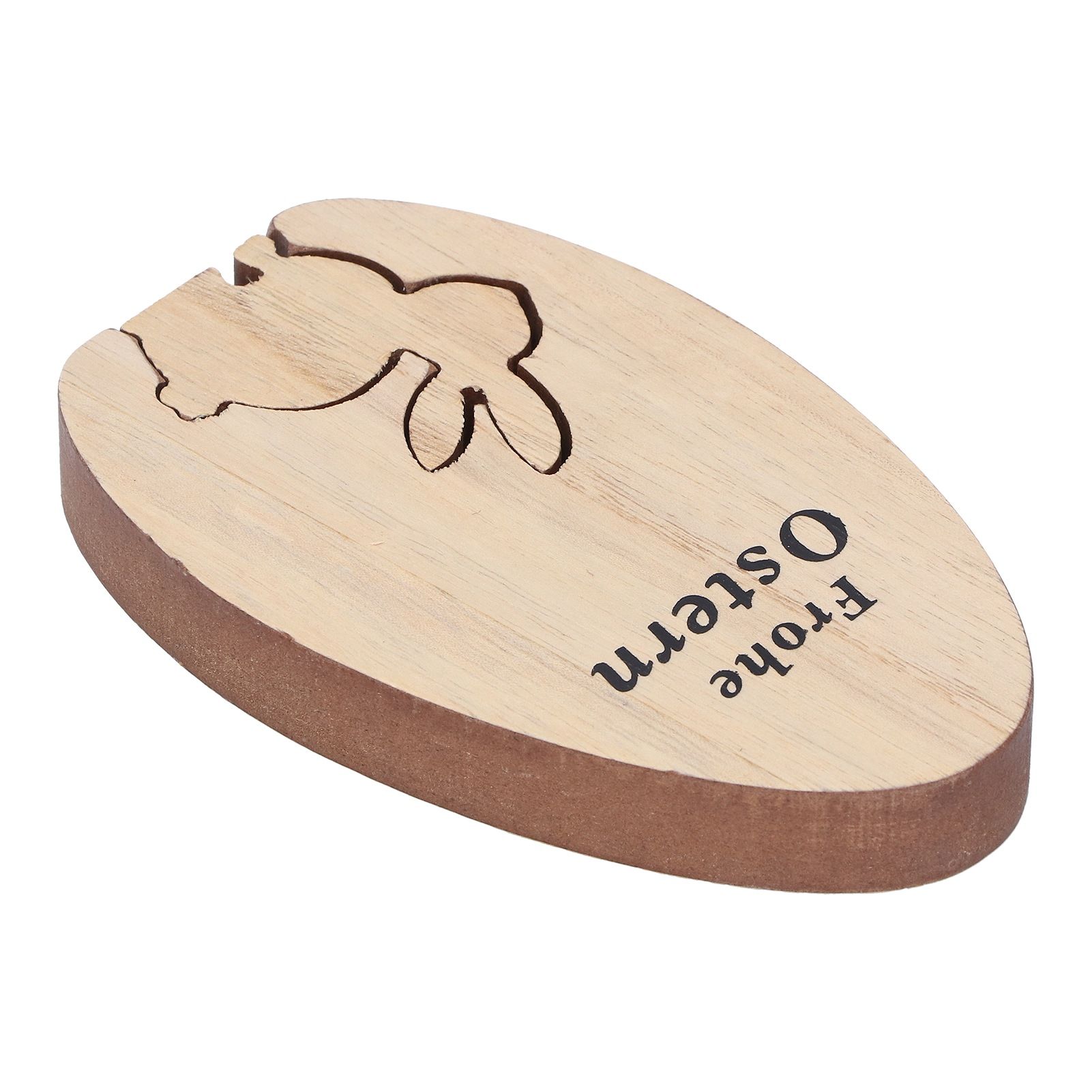 Wooden Egg Shape Ornament Cute Rabbit Tabletop Decor Wooden Craft Ornaments view 4