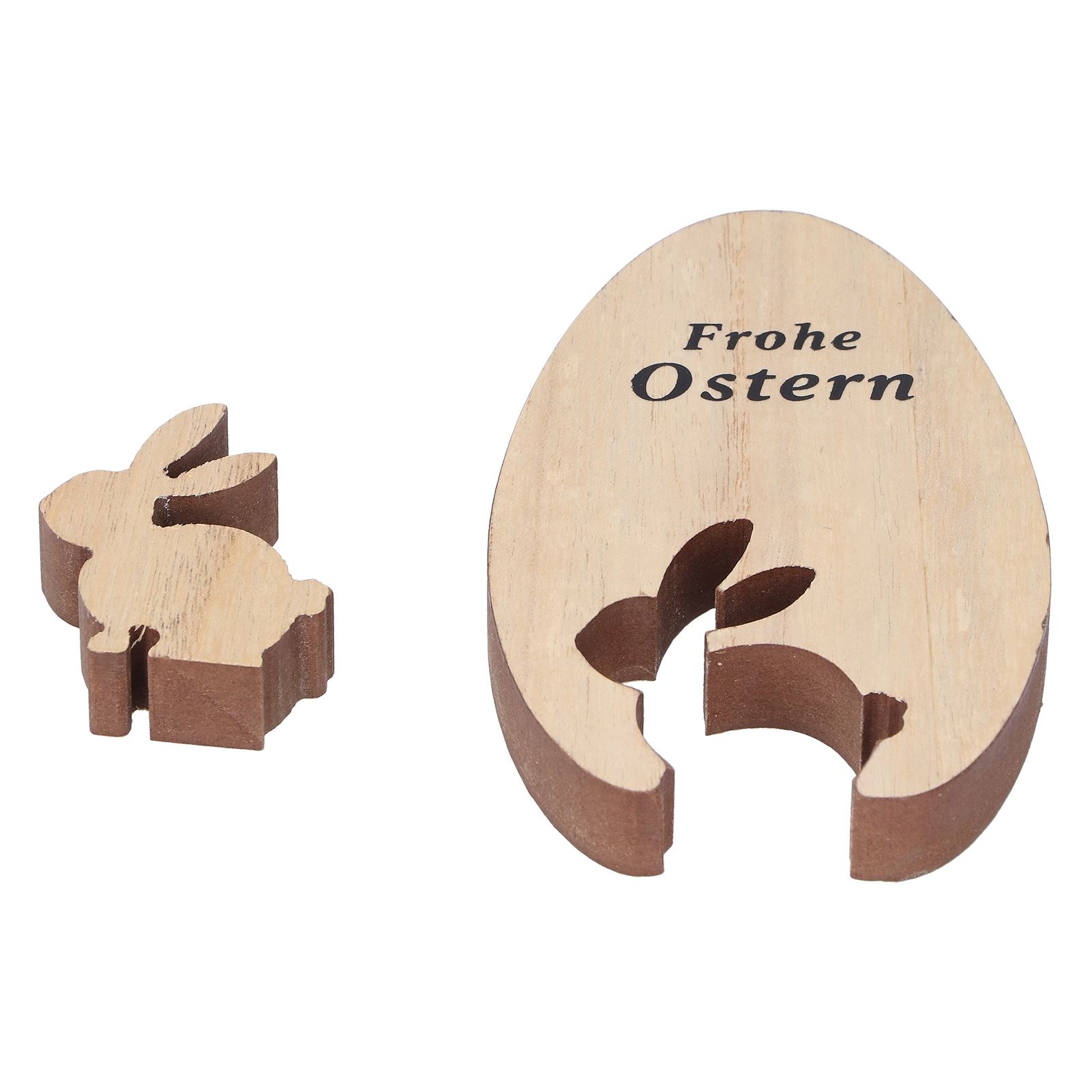 Wooden Egg Shape Ornament Cute Rabbit Tabletop Decor Wooden Craft Ornaments view 6