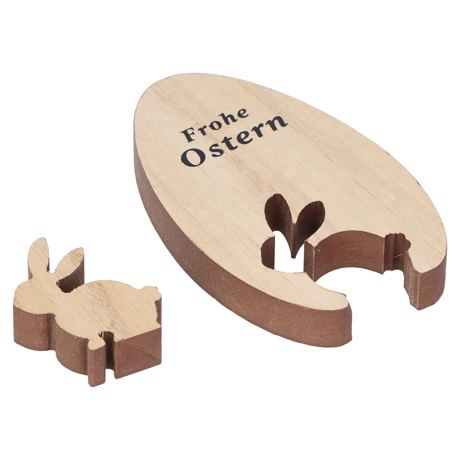 Wooden Egg Shape Ornament Cute Rabbit Tabletop Decor Wooden Craft Ornaments view 8