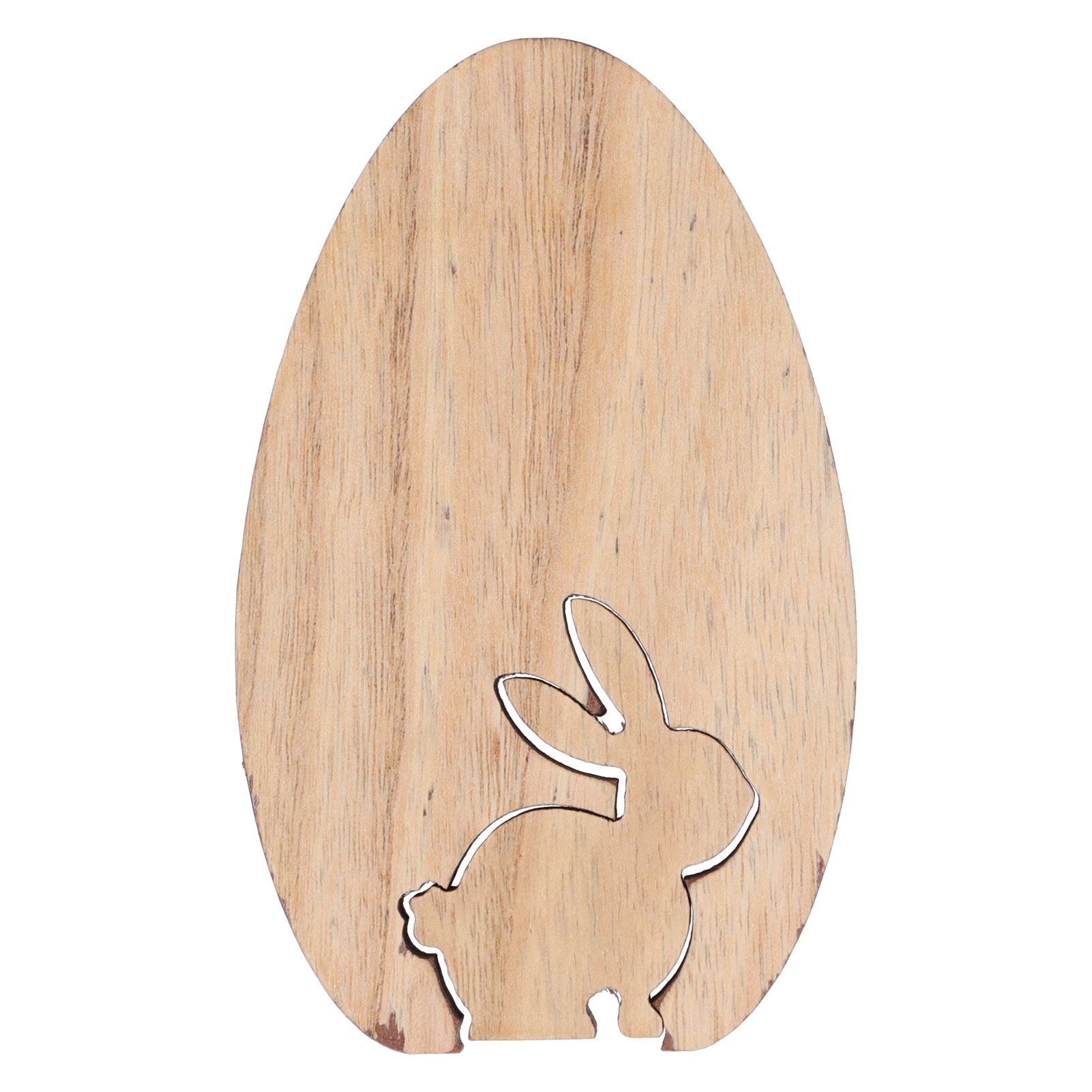 Wooden Egg Shape Ornament Cute Rabbit Tabletop Decor Wooden Craft Ornaments view 11