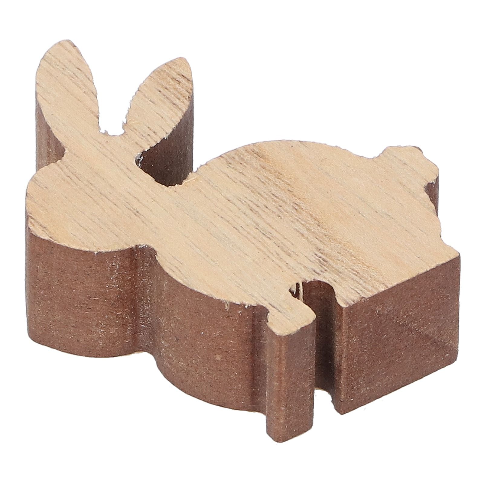 Wooden Egg Shape Ornament Cute Rabbit Tabletop Decor Wooden Craft Ornaments view 12