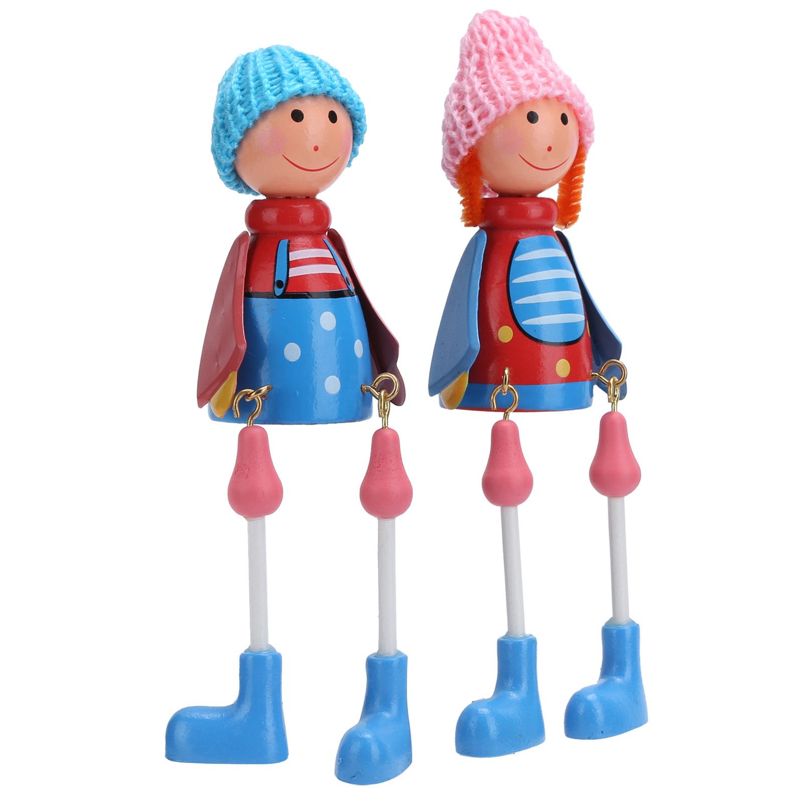 Wooden Dolls Cartoon Puppet Decoration Ornament Handicraft for Wedding Favors view 2