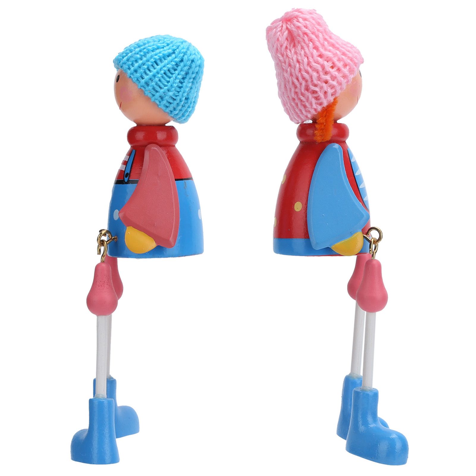 Wooden Dolls Cartoon Puppet Decoration Ornament Handicraft for Wedding Favors view 4