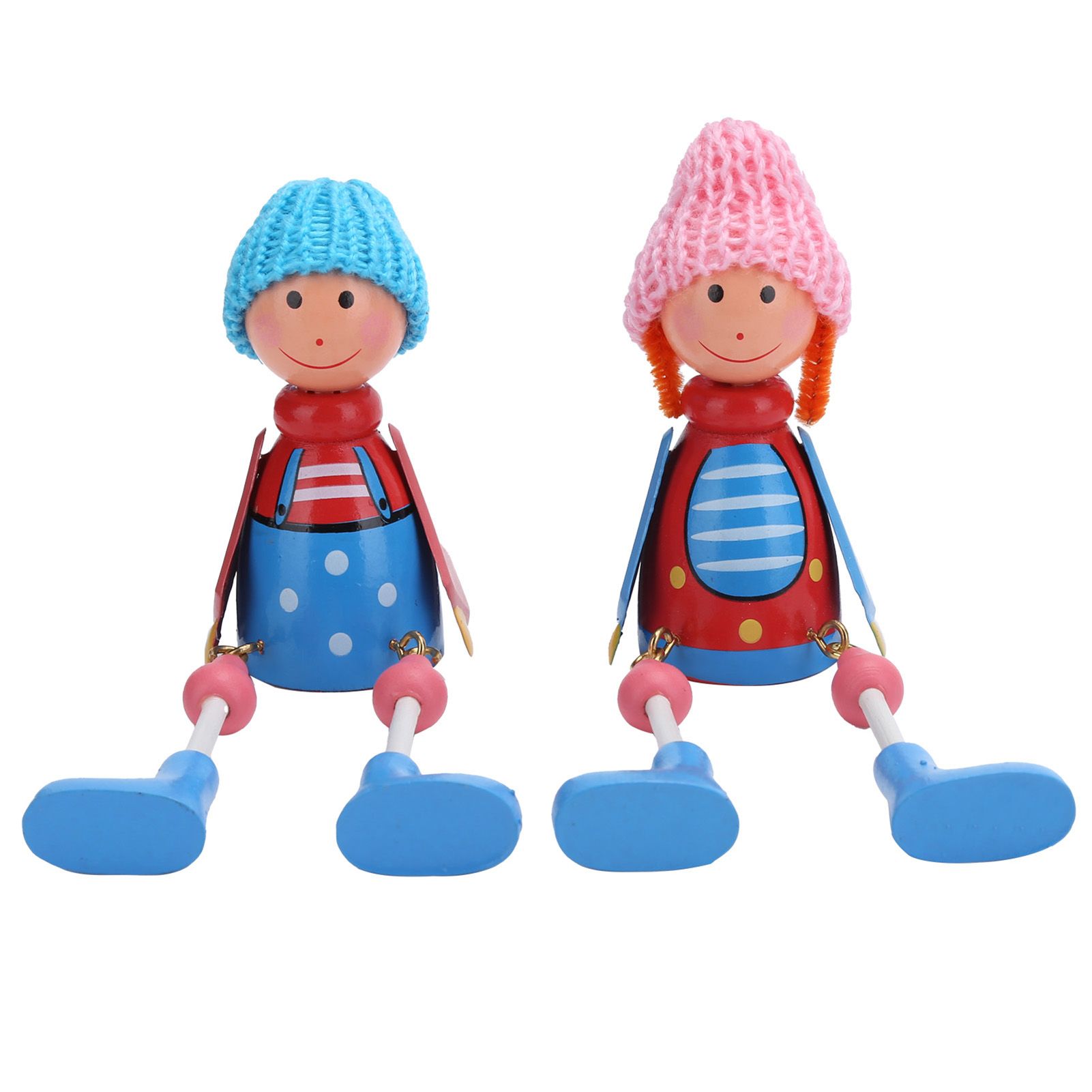 Wooden Dolls Cartoon Puppet Decoration Ornament Handicraft for Wedding Favors view 5