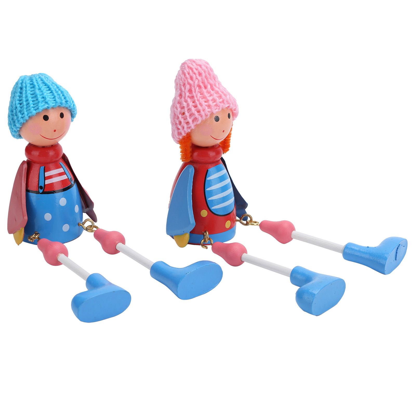Wooden Dolls Cartoon Puppet Decoration Ornament Handicraft for Wedding Favors view 6