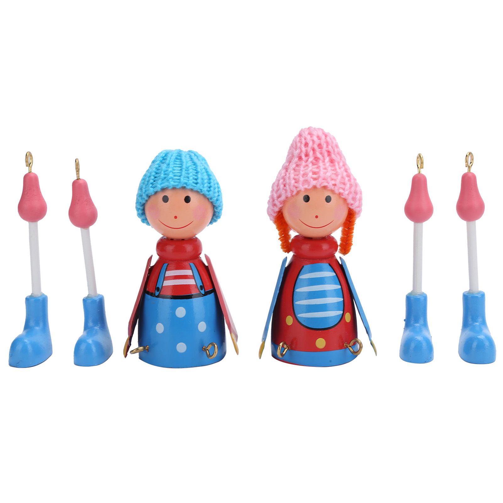 Wooden Dolls Cartoon Puppet Decoration Ornament Handicraft for Wedding Favors view 8