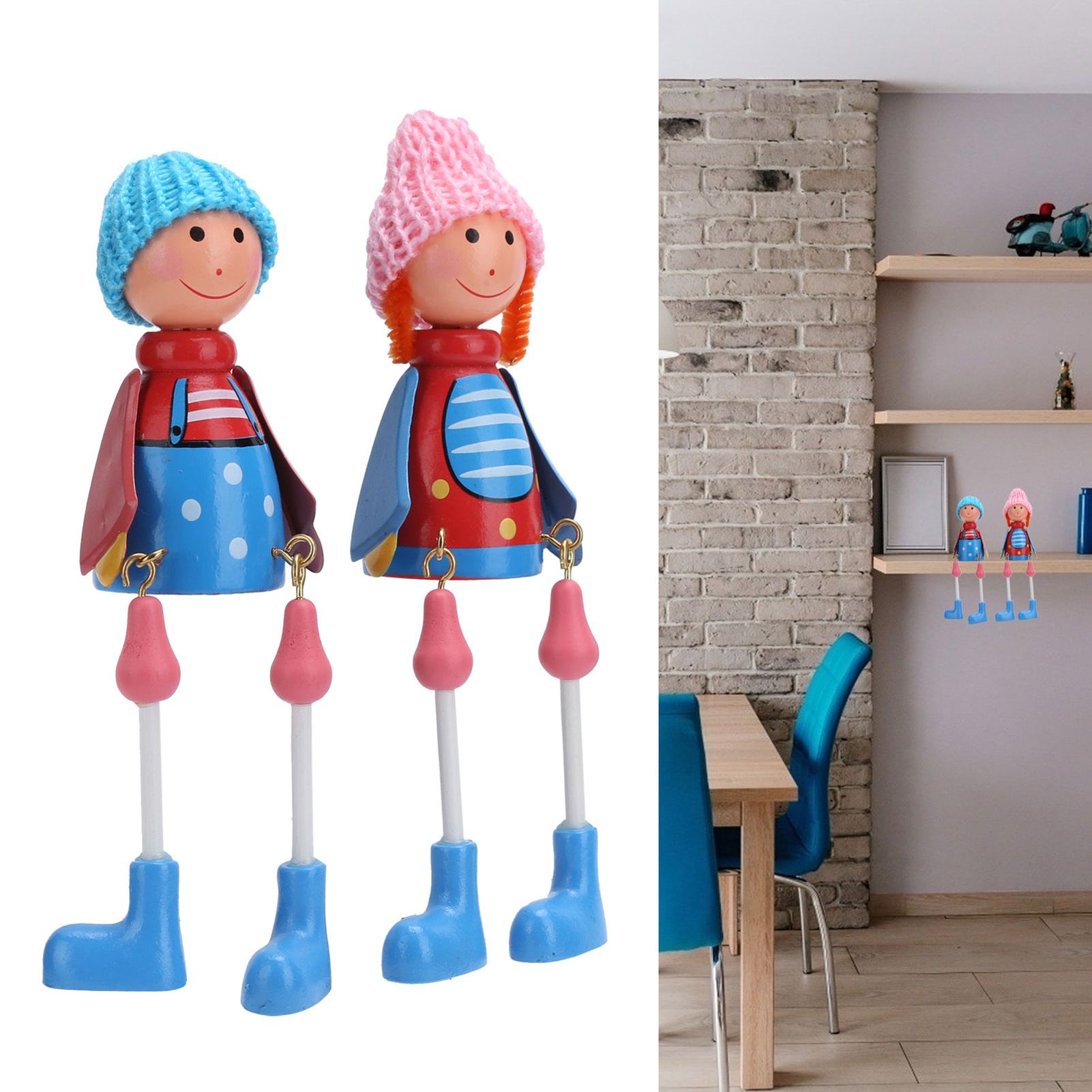Wooden Dolls Cartoon Puppet Decoration Ornament Handicraft for Wedding Favors view 10
