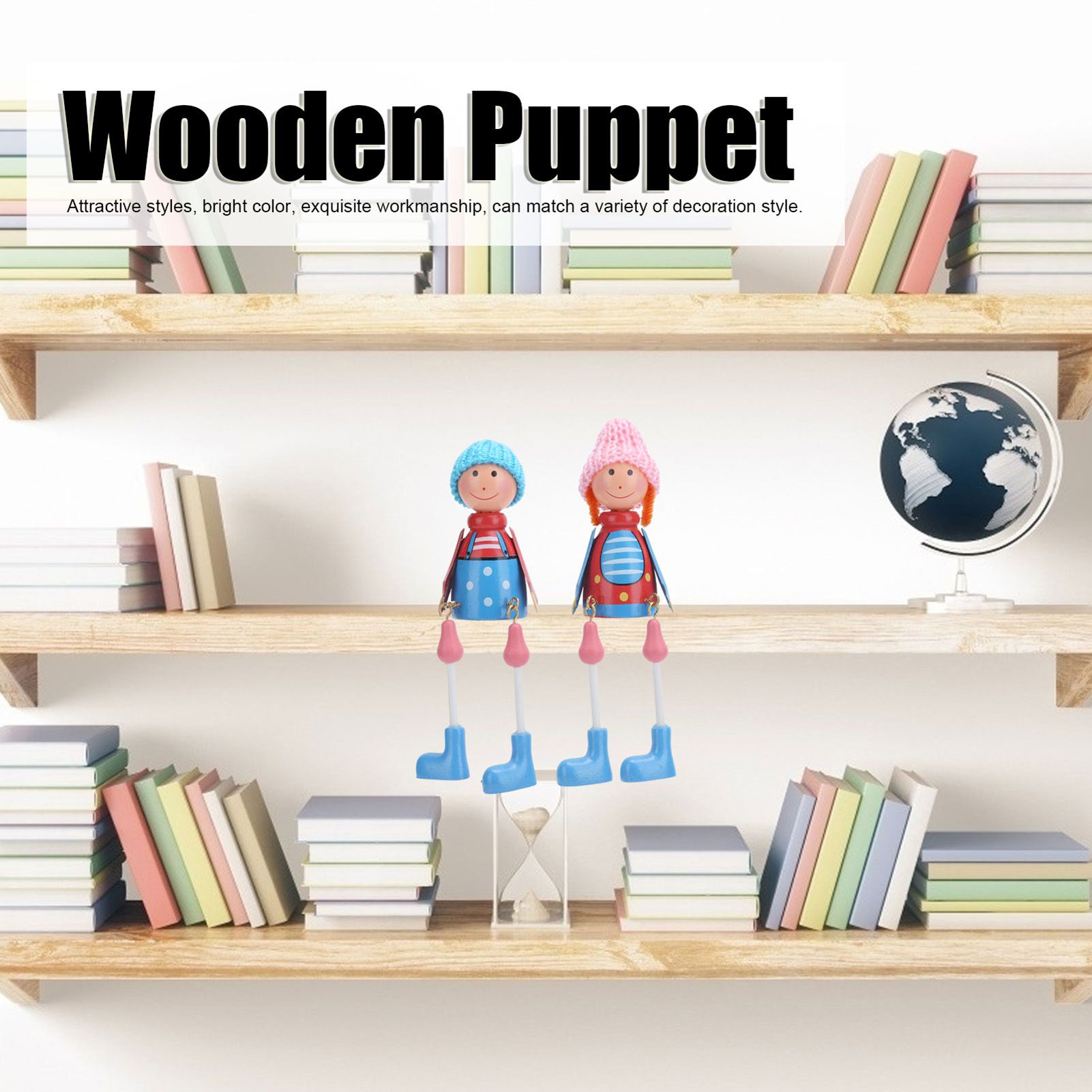 Wooden Dolls Cartoon Puppet Decoration Ornament Handicraft for Wedding Favors view 14
