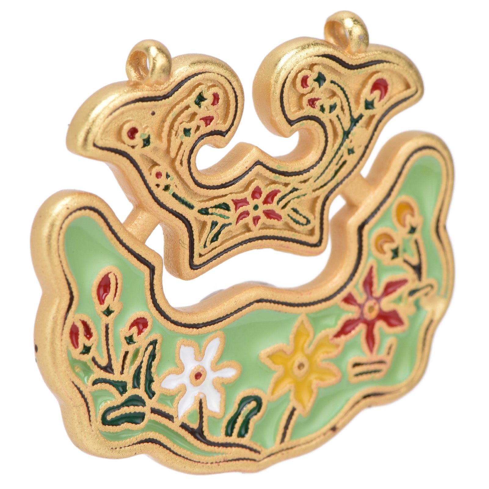 Chinese Retro Peace Lock Pendant Unique Charm Enamel Porcelain Lock Pendant view 15