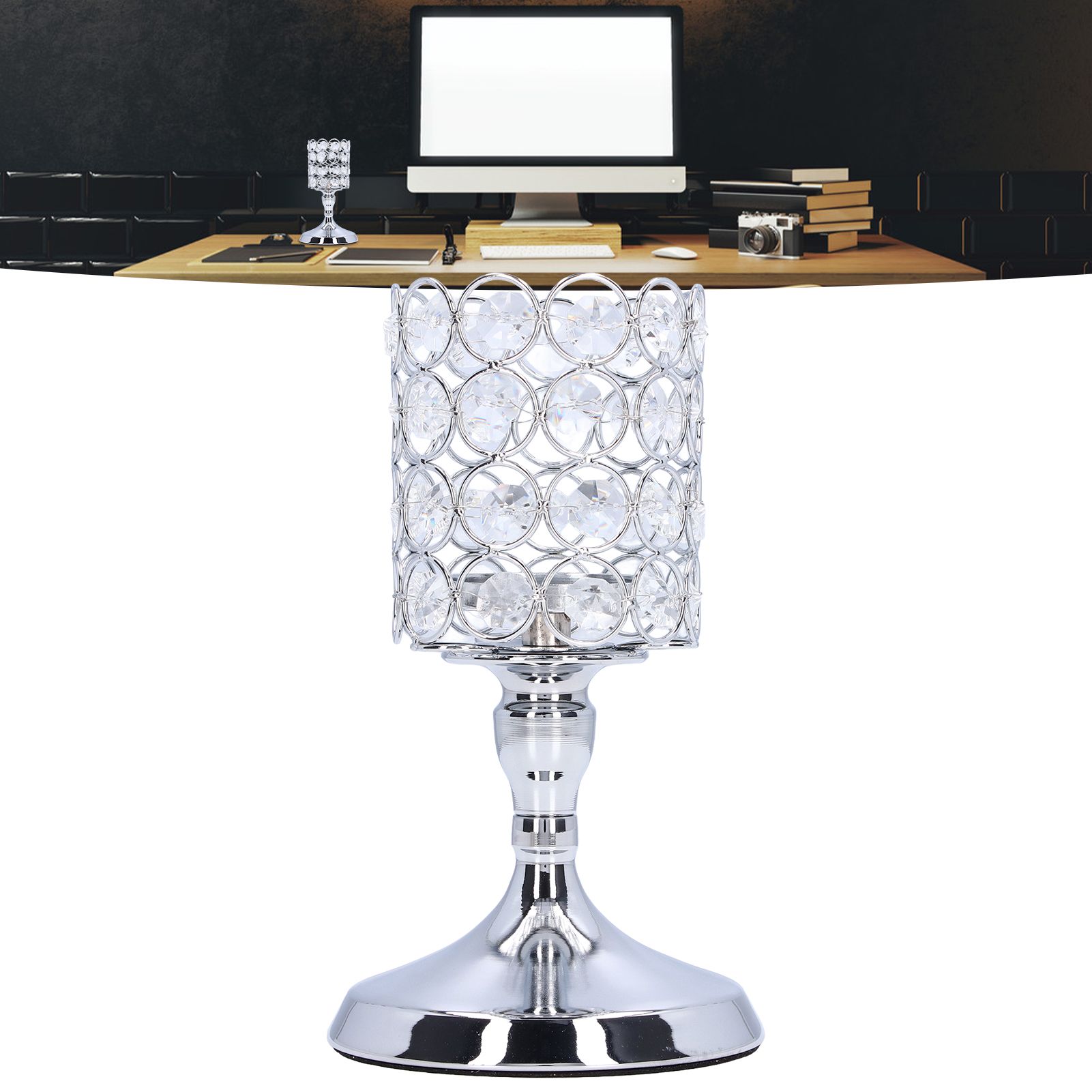Crystal Candle Holder Electroplating Process Carved Design Elegant Style view 11