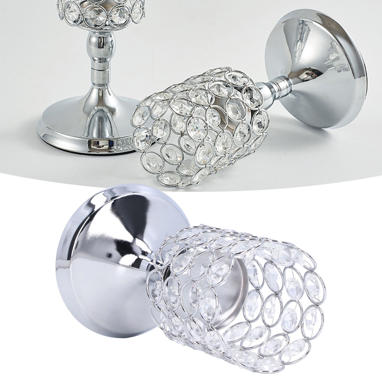 Crystal Candle Holder Electroplating Process Carved Design Elegant Style view 12