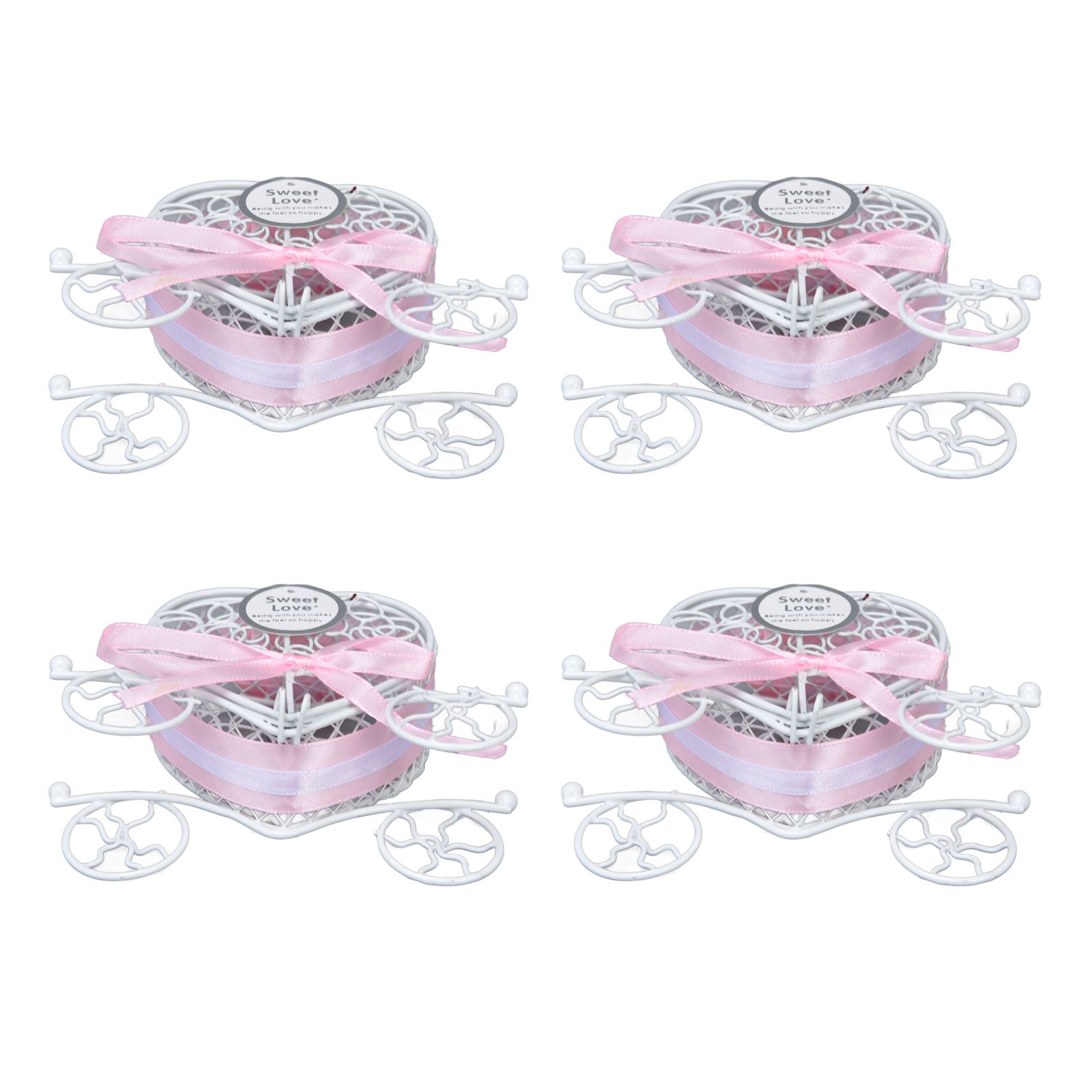 4PCS Wedding Candy Box Tinplate Heart Shaped Candy Box Romantic Valentines view 3