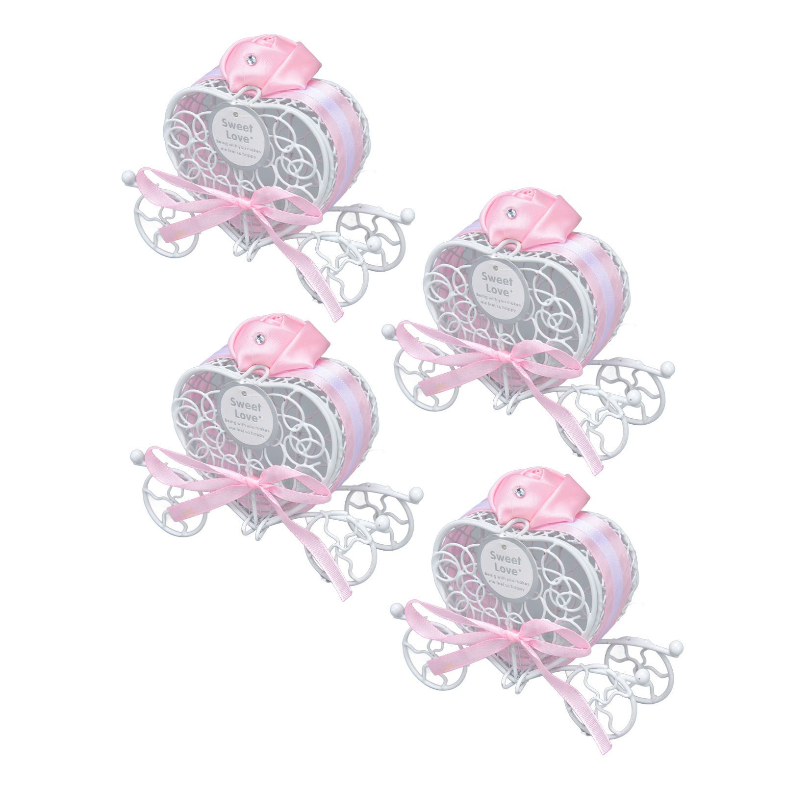 4PCS Wedding Candy Box Tinplate Heart Shaped Candy Box Romantic Valentines view 5