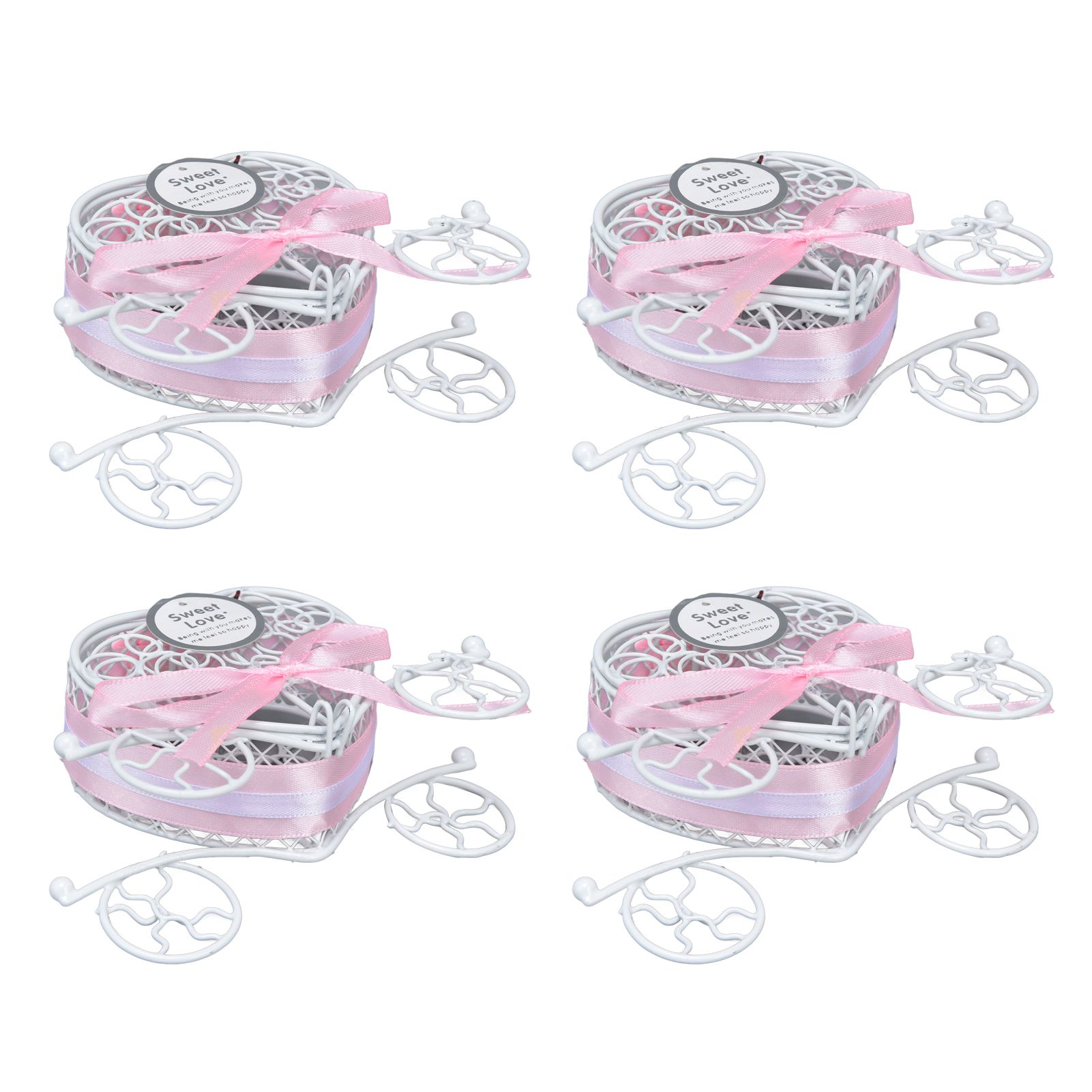 4PCS Wedding Candy Box Tinplate Heart Shaped Candy Box Romantic Valentines view 10