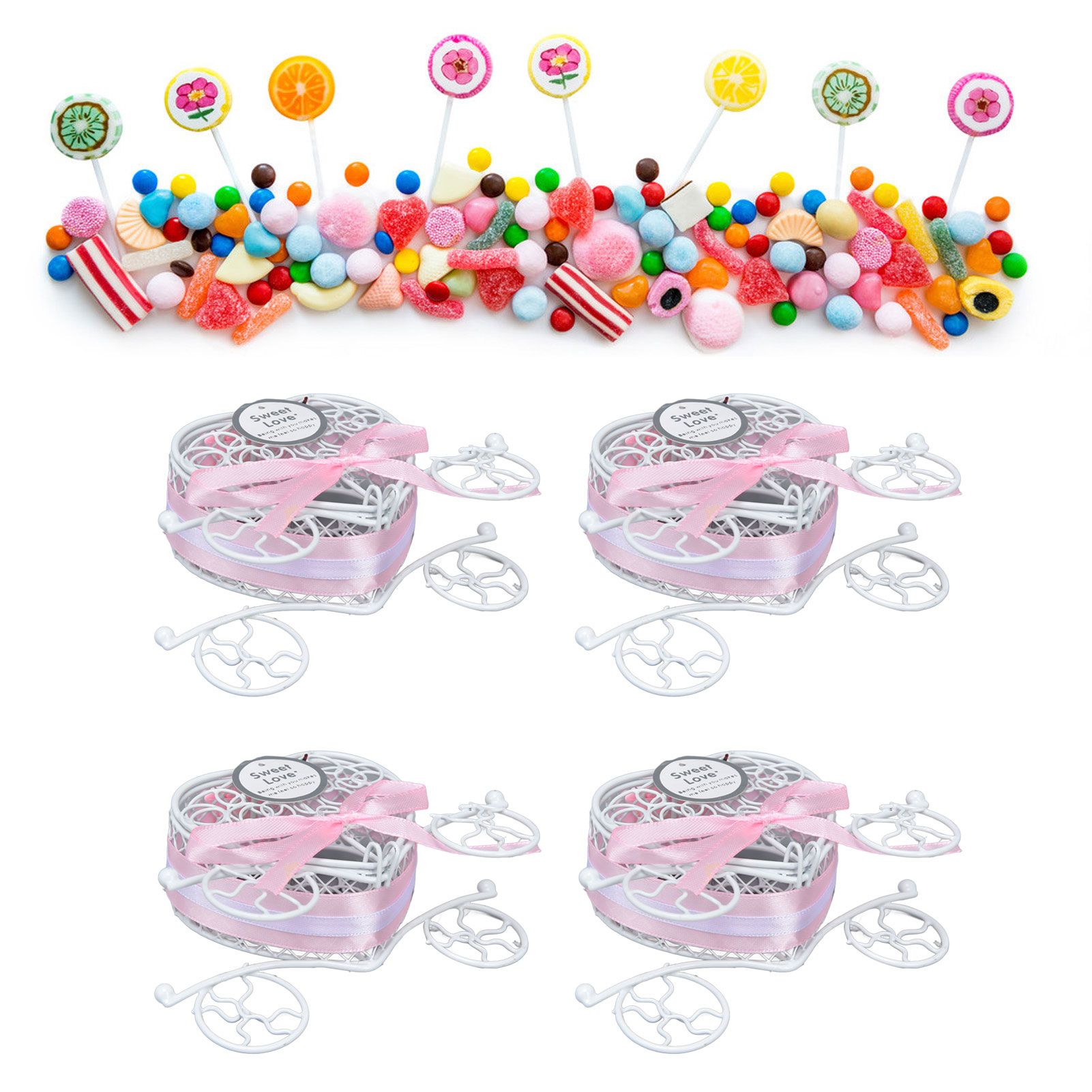4PCS Wedding Candy Box Tinplate Heart Shaped Candy Box Romantic Valentines view 11