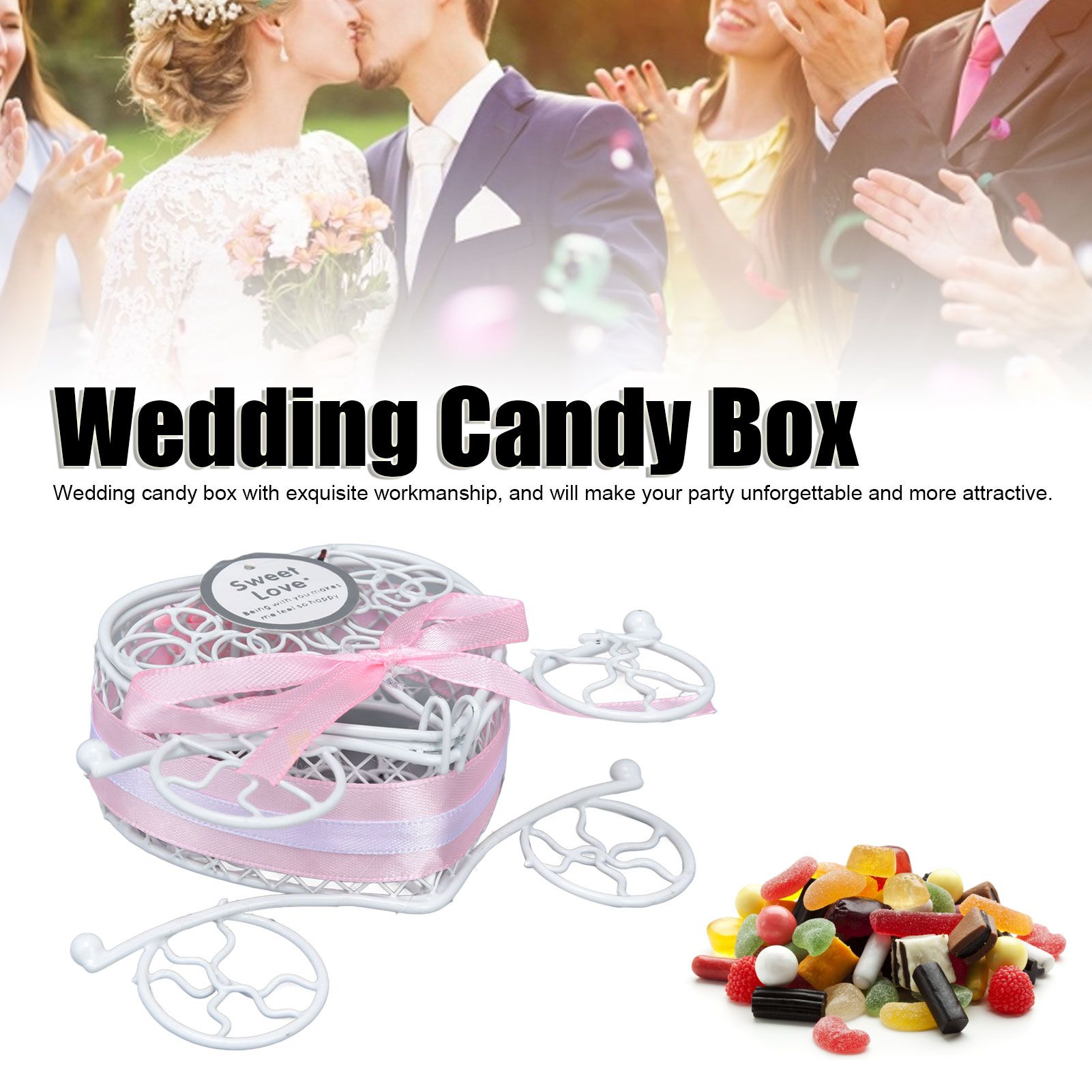 4PCS Wedding Candy Box Tinplate Heart Shaped Candy Box Romantic Valentines view 14