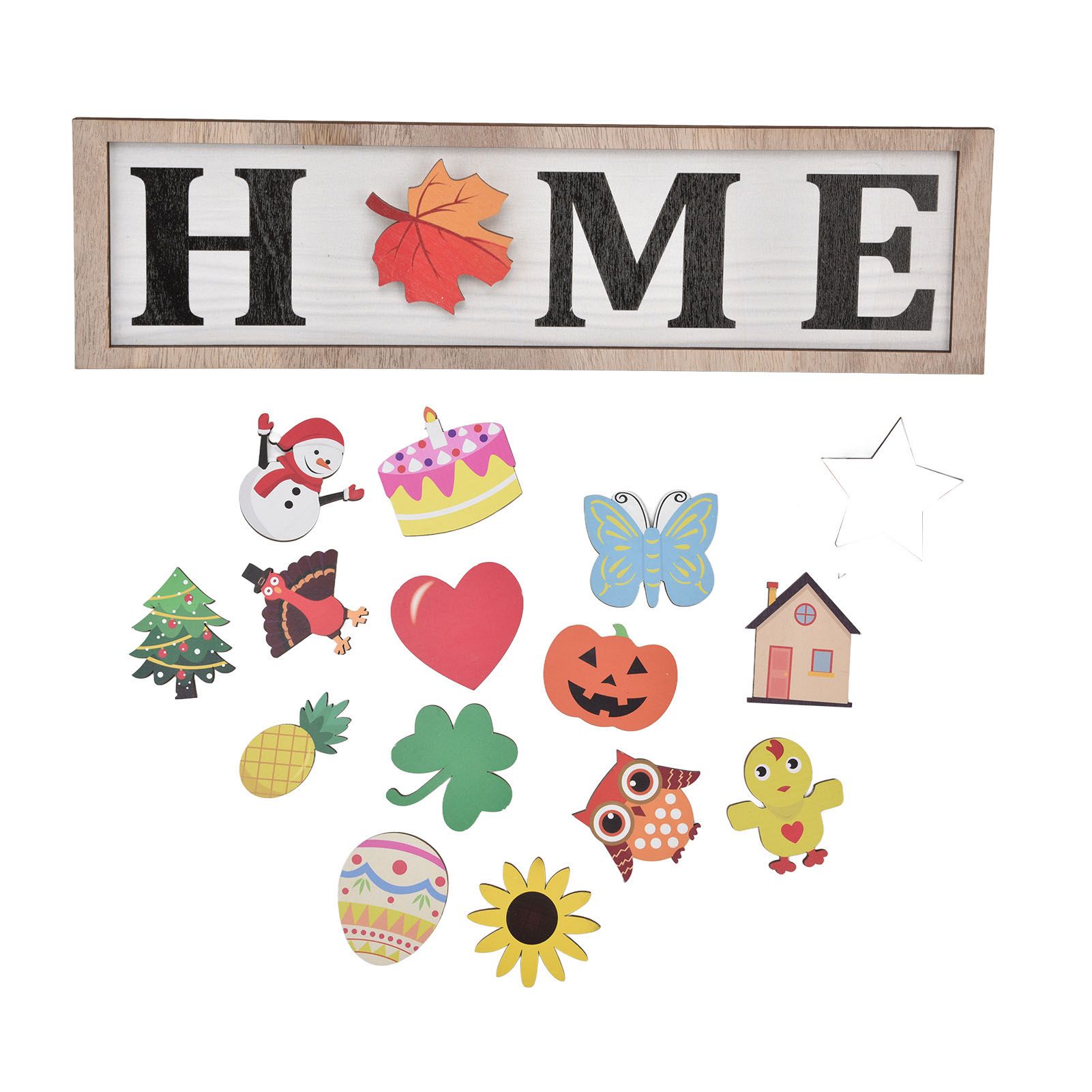 Welcome Door Sign Wooden Welcome Sign with 16 Interchangeable Icons for view 6