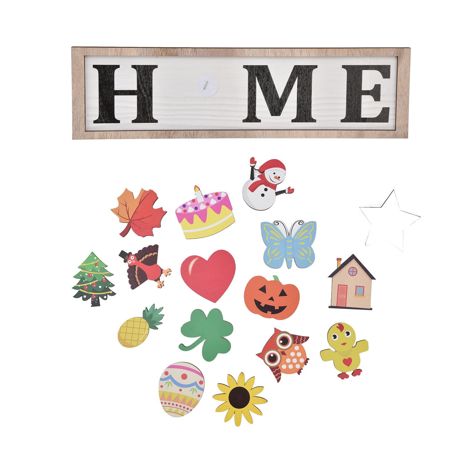 Welcome Door Sign Wooden Welcome Sign with 16 Interchangeable Icons for view 7
