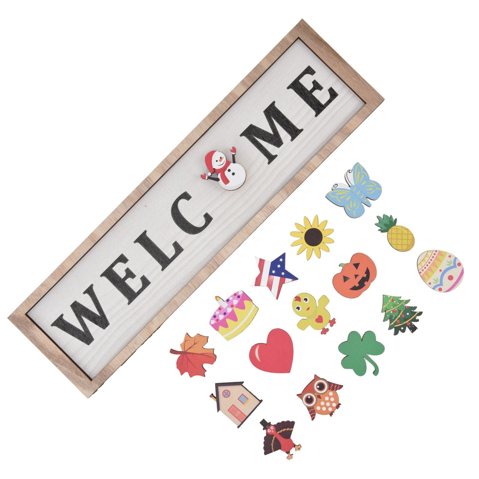 Door Sign Wooden Seasonal Rustic Welcome Door Decoration with 16 view 3