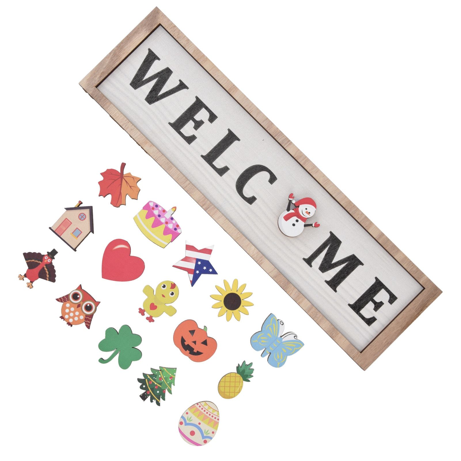 Door Sign Wooden Seasonal Rustic Welcome Door Decoration with 16 view 4