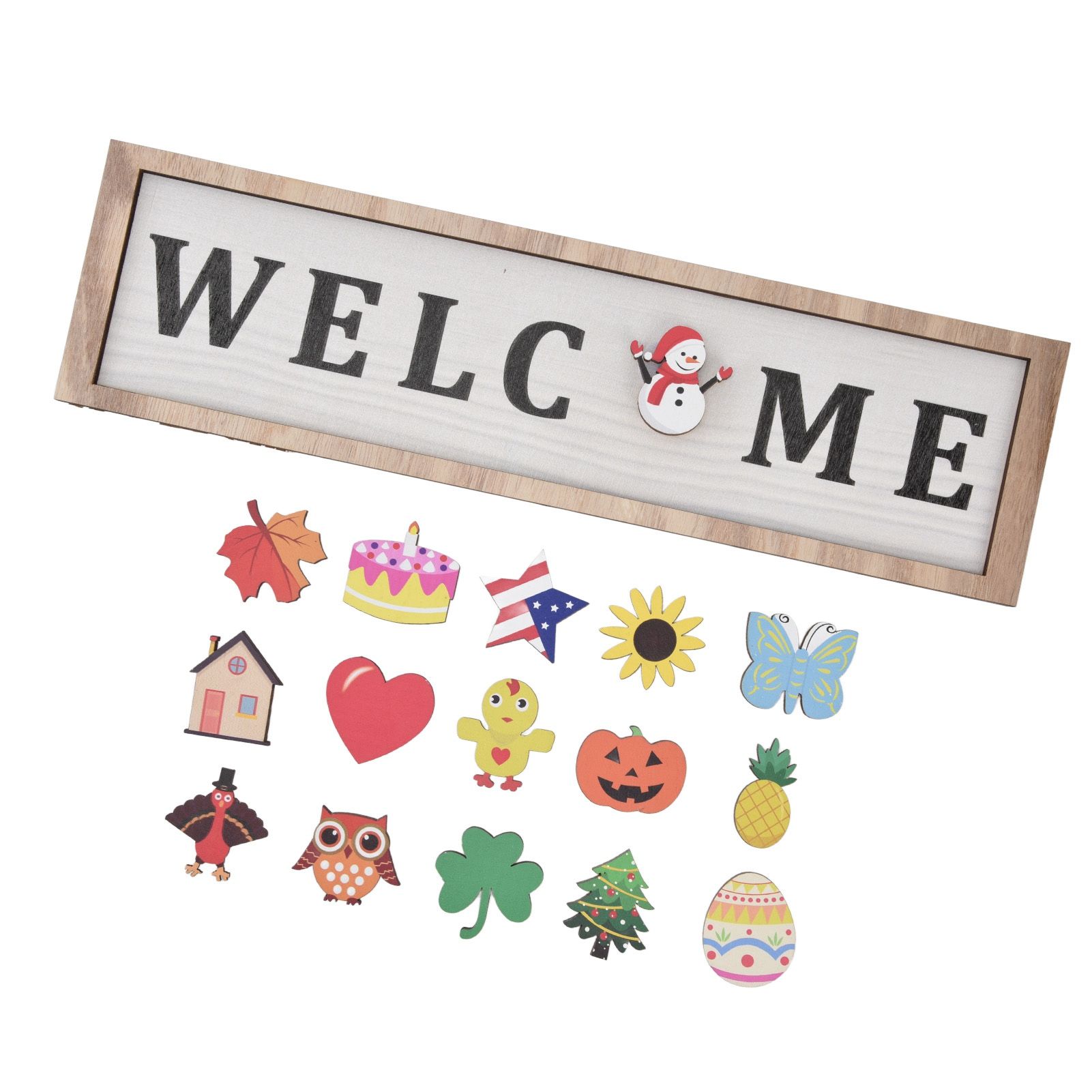Door Sign Wooden Seasonal Rustic Welcome Door Decoration with 16 view 5