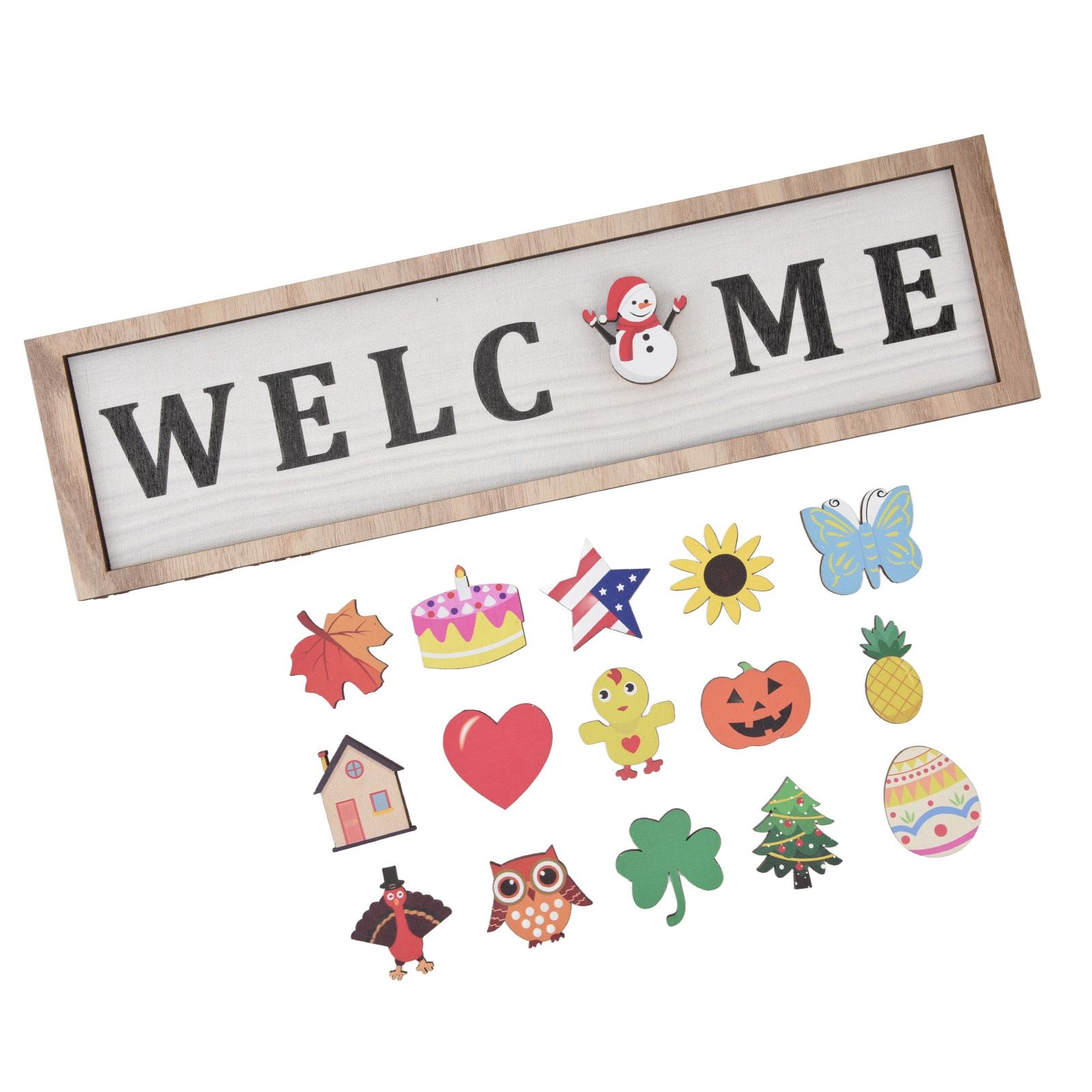 Door Sign Wooden Seasonal Rustic Welcome Door Decoration with 16 view 6