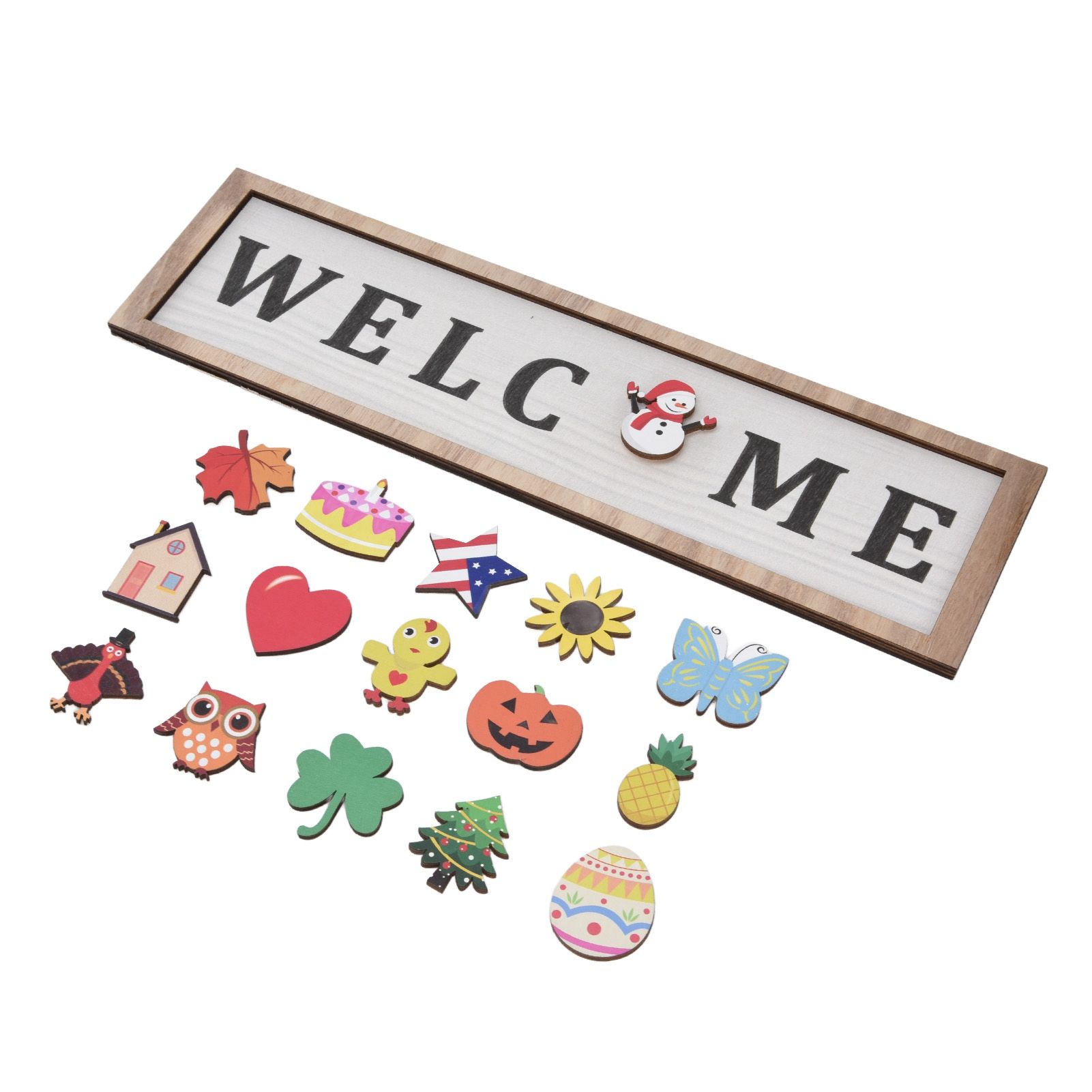 Door Sign Wooden Seasonal Rustic Welcome Door Decoration with 16 view 7