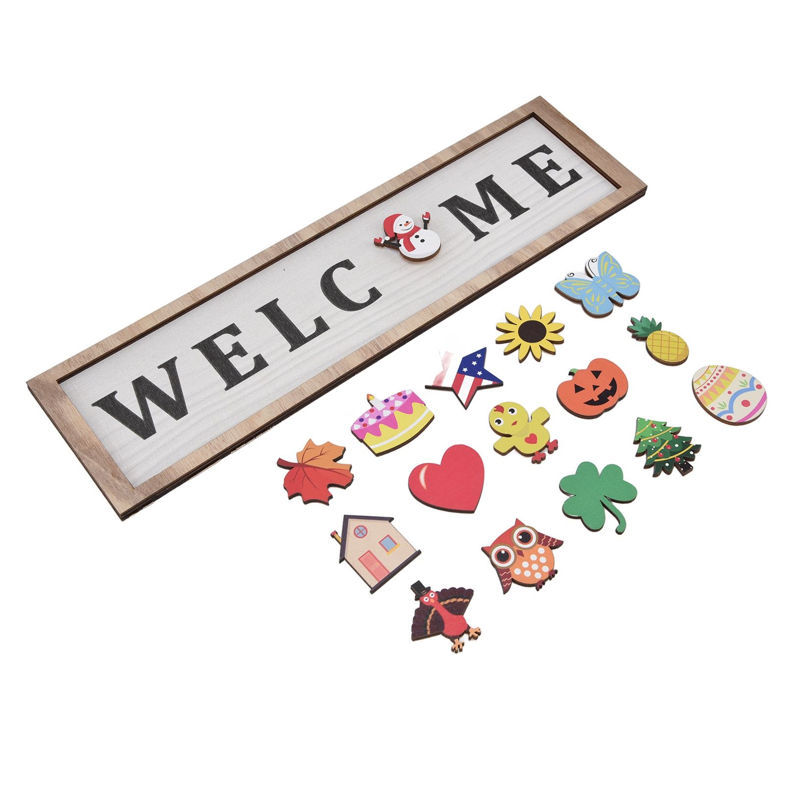 Door Sign Wooden Seasonal Rustic Welcome Door Decoration with 16 view 8