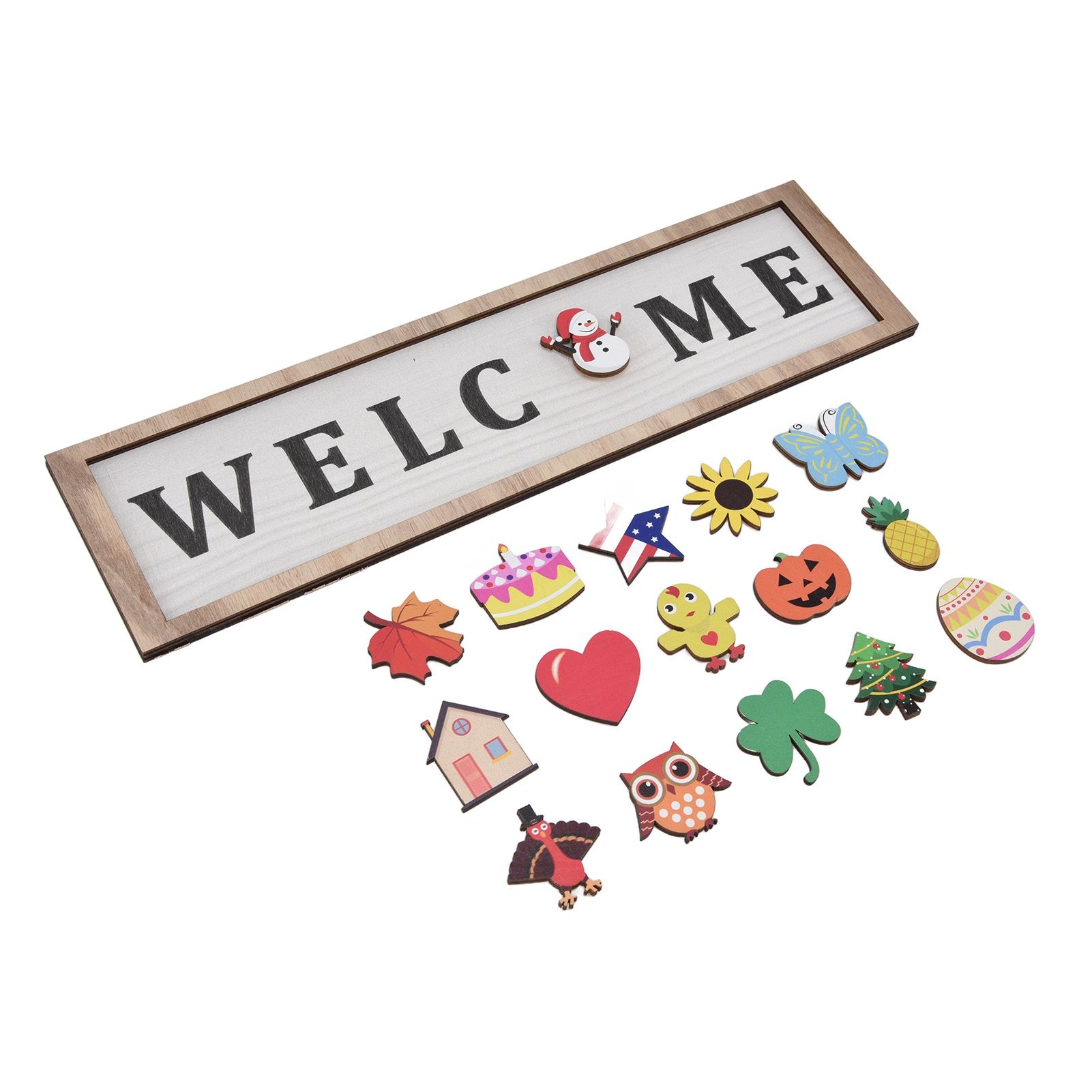 Door Sign Wooden Seasonal Rustic Welcome Door Decoration with 16 view 9