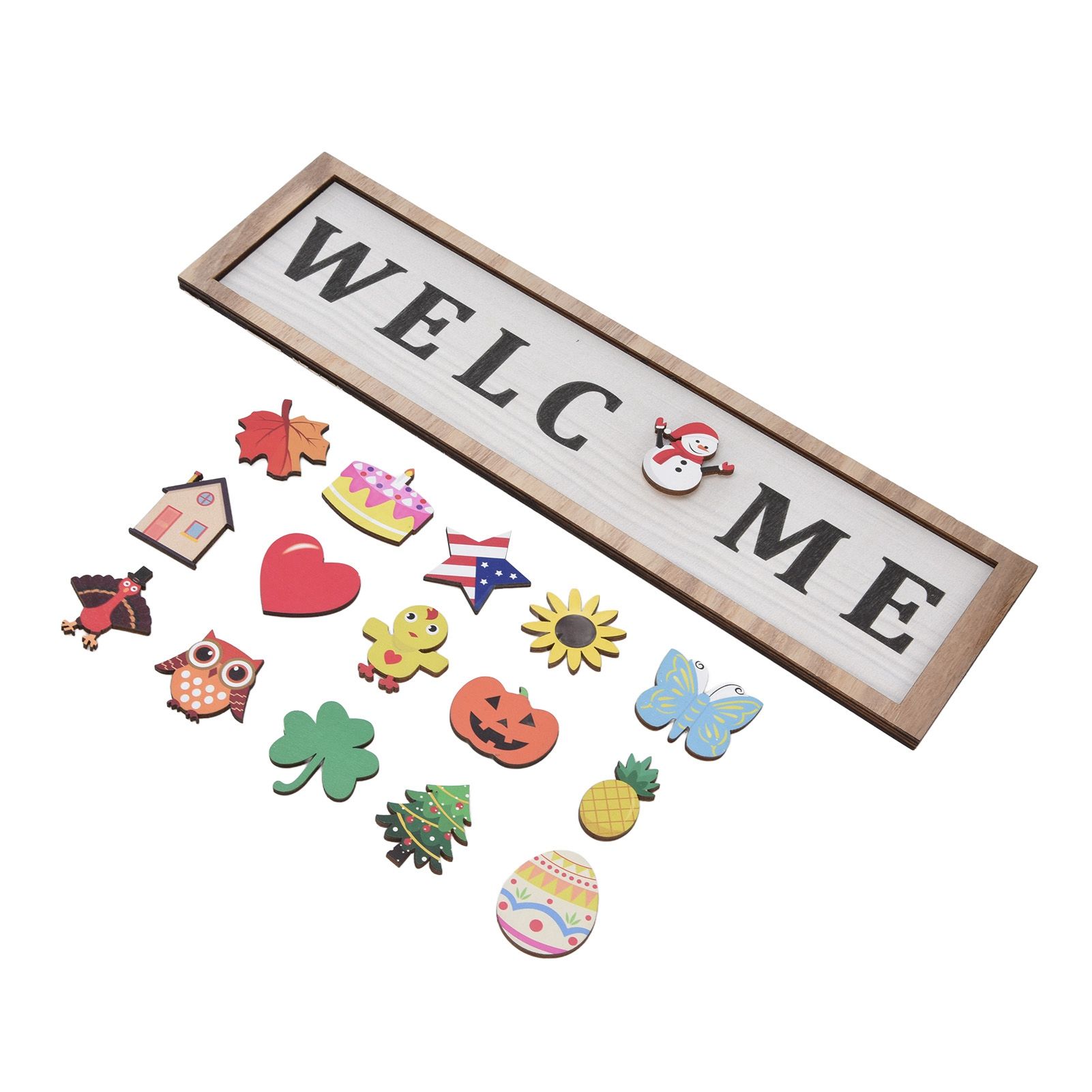 Door Sign Wooden Seasonal Rustic Welcome Door Decoration with 16 view 10