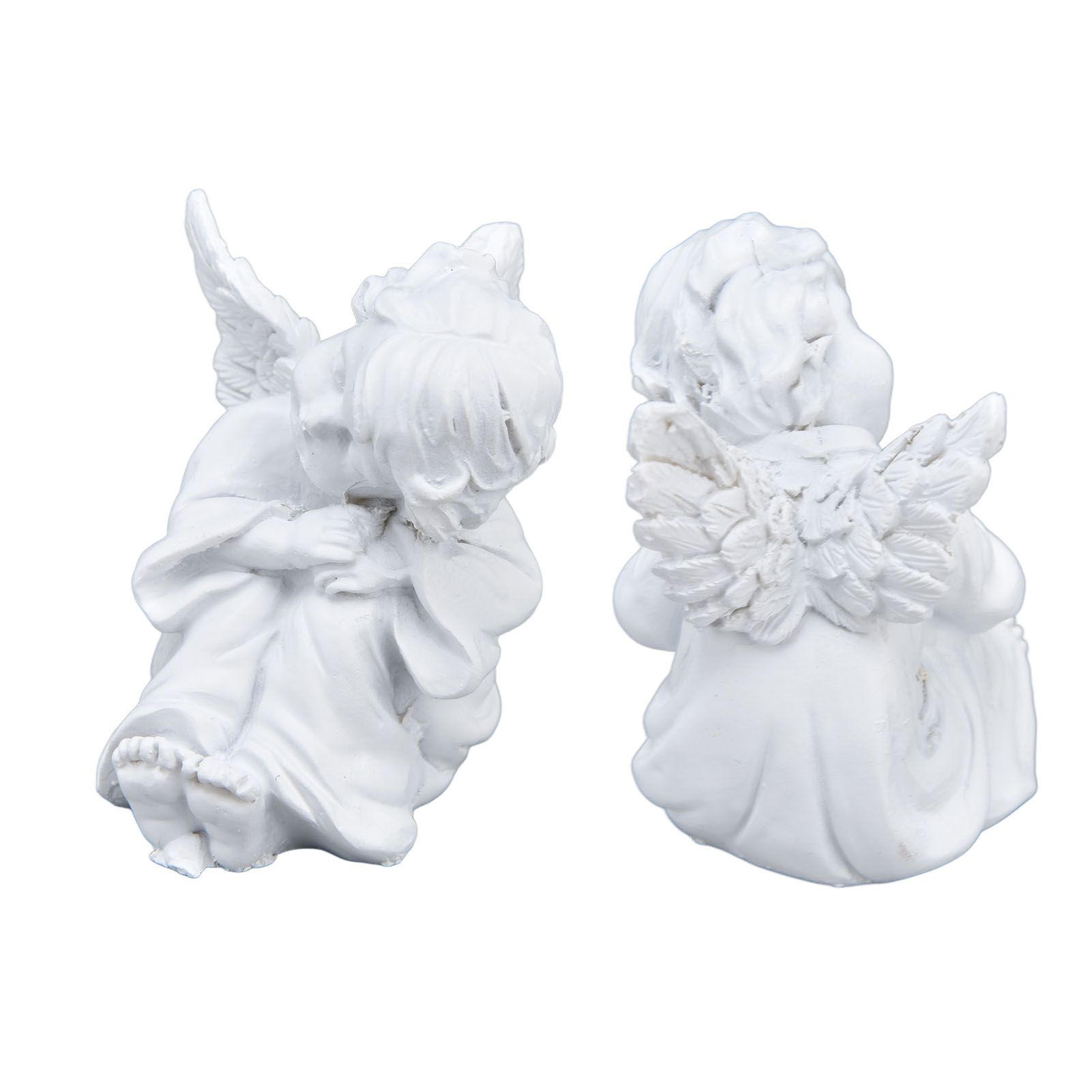Cherub Statue Synthetic Resin Material Lovely Style White Baby Figurines for view 2
