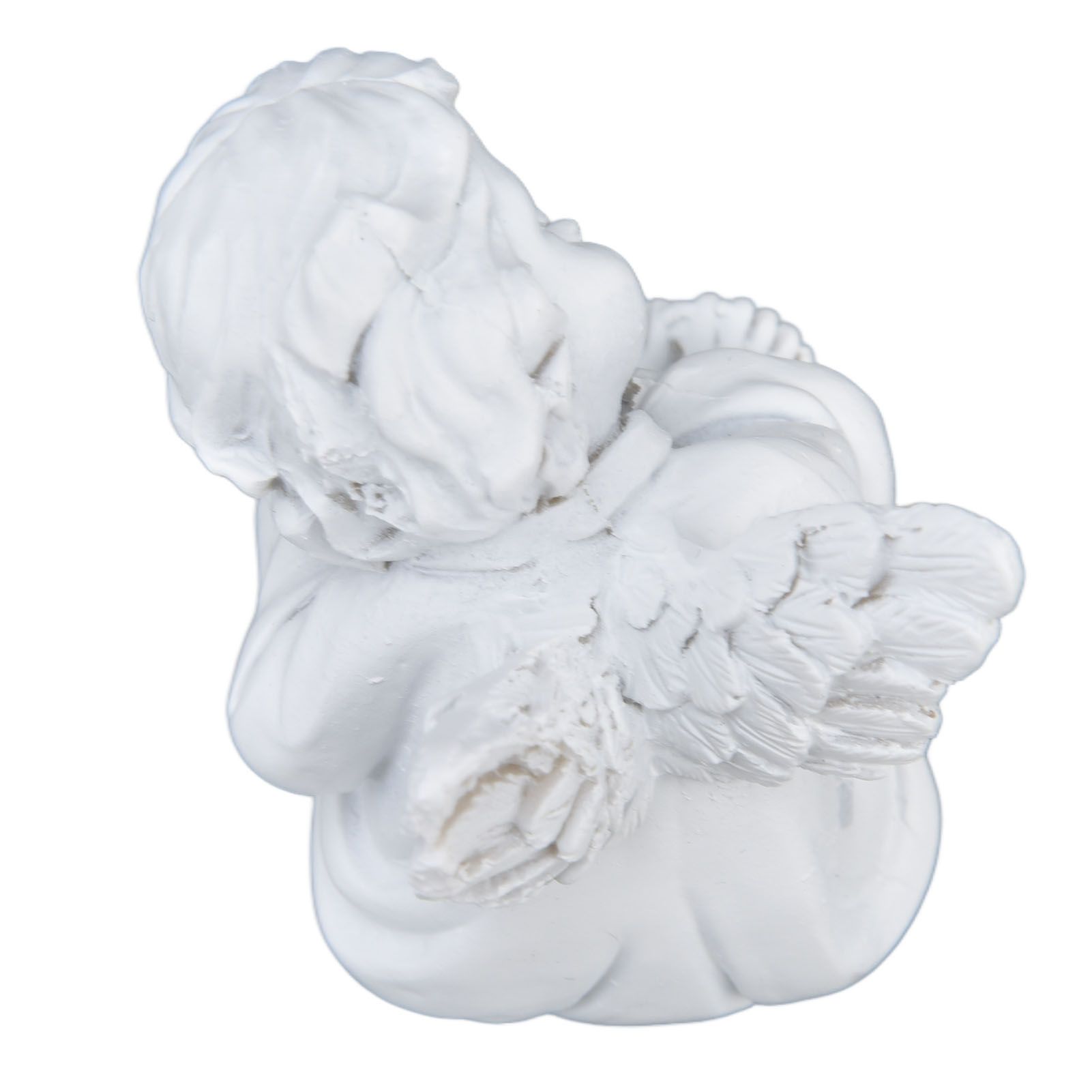 Cherub Statue Synthetic Resin Material Lovely Style White Baby Figurines for view 3