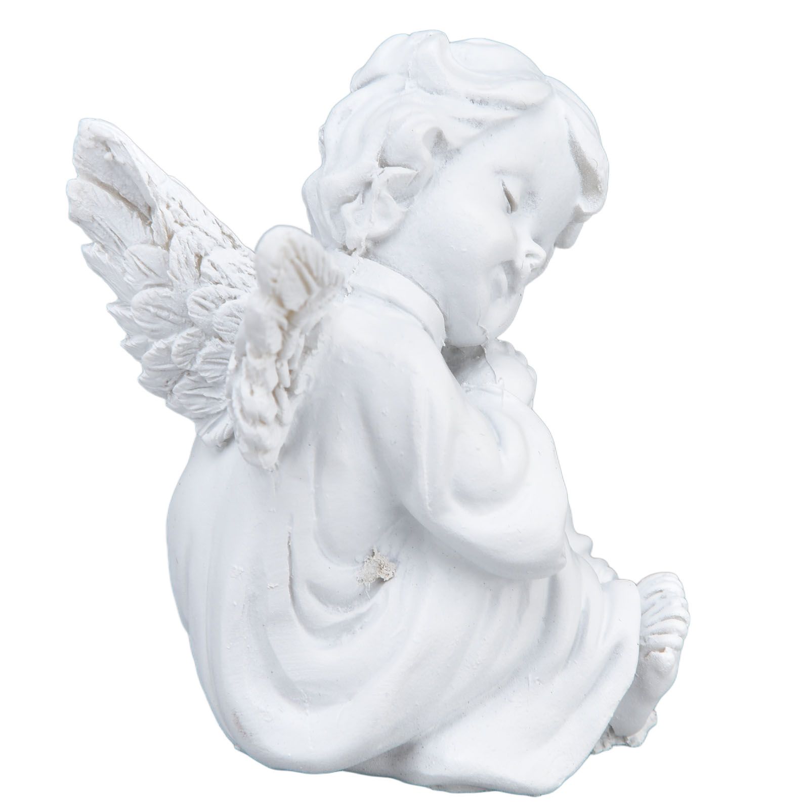 Cherub Statue Synthetic Resin Material Lovely Style White Baby Figurines for view 4