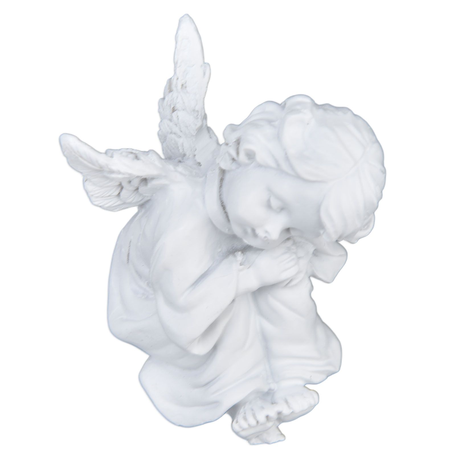 Cherub Statue Synthetic Resin Material Lovely Style White Baby Figurines for view 5