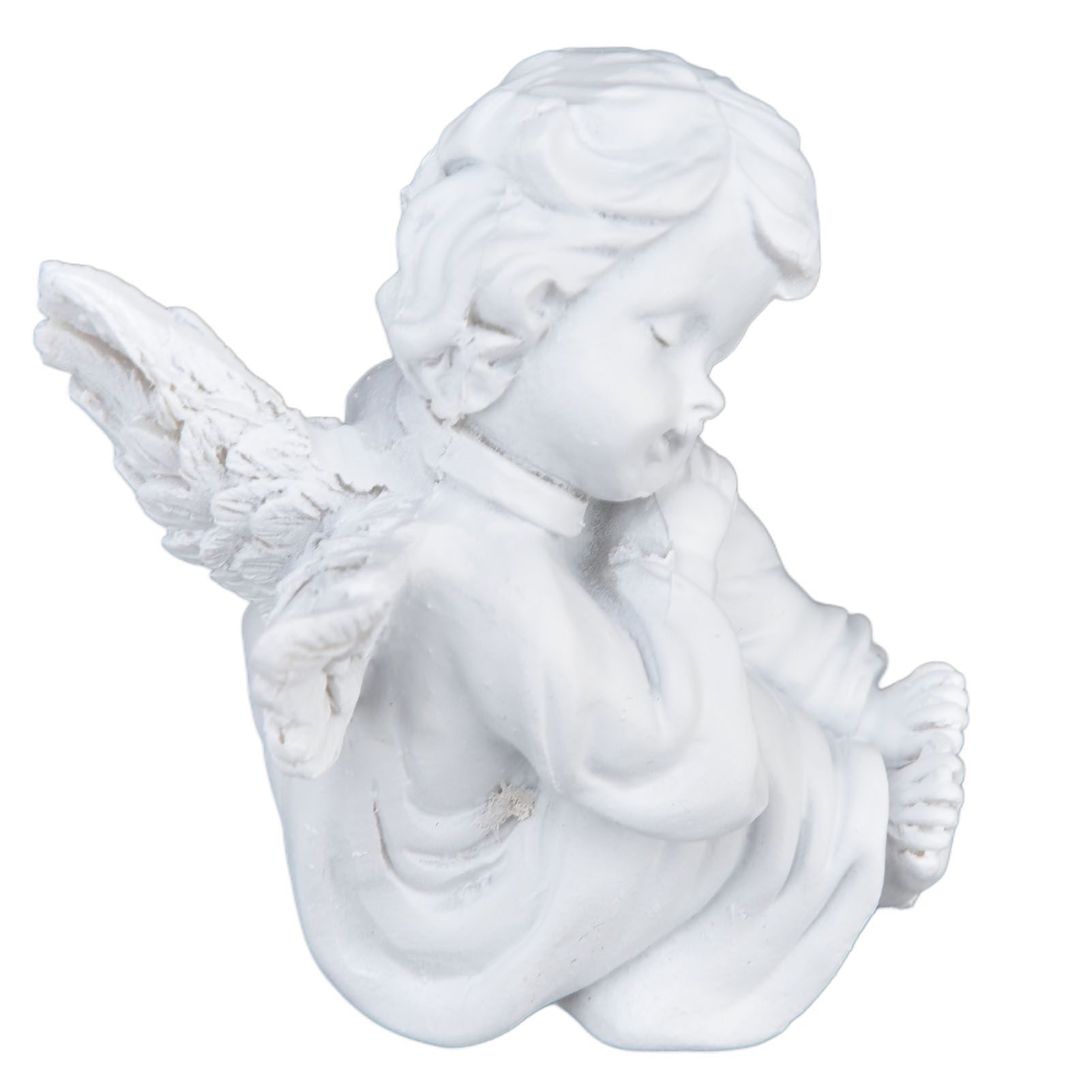 Cherub Statue Synthetic Resin Material Lovely Style White Baby Figurines for view 7