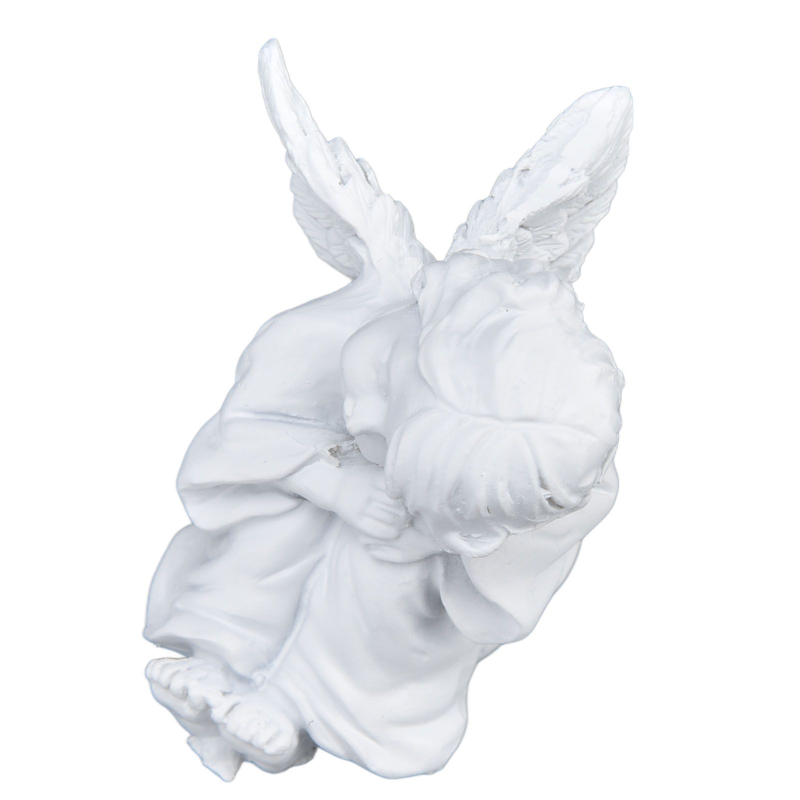 Cherub Statue Synthetic Resin Material Lovely Style White Baby Figurines for view 8