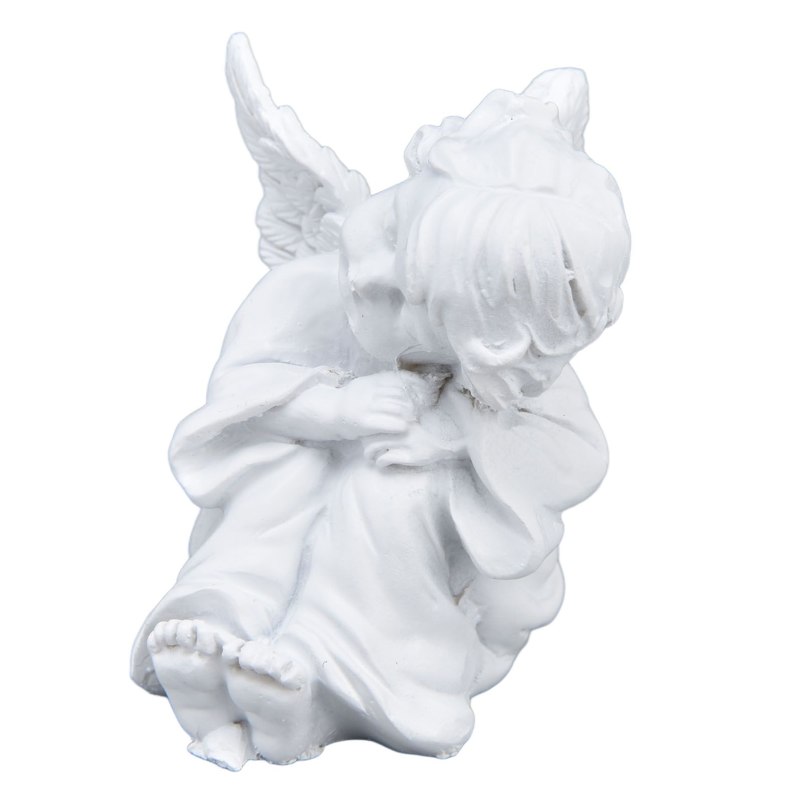 Cherub Statue Synthetic Resin Material Lovely Style White Baby Figurines for view 9