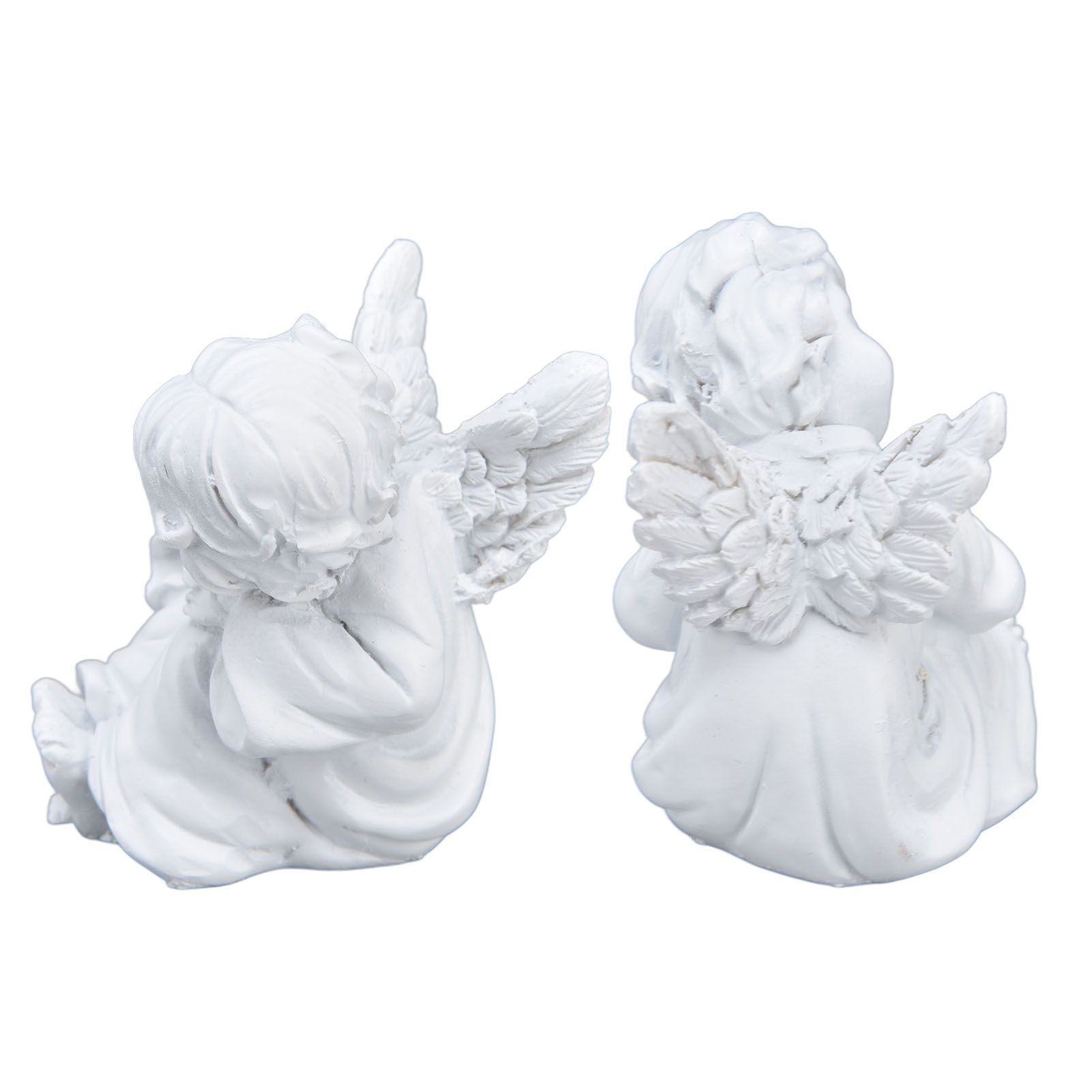 Cherub Statue Synthetic Resin Material Lovely Style White Baby Figurines for view 13