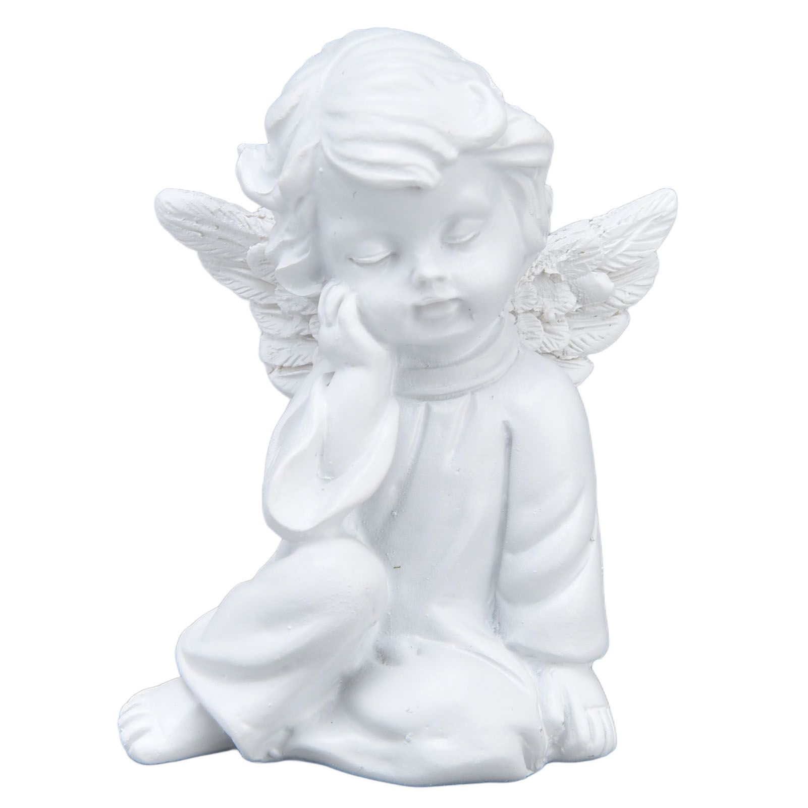 Cherub Statue Synthetic Resin Material Lovely Style White Baby Figurines for — image 1